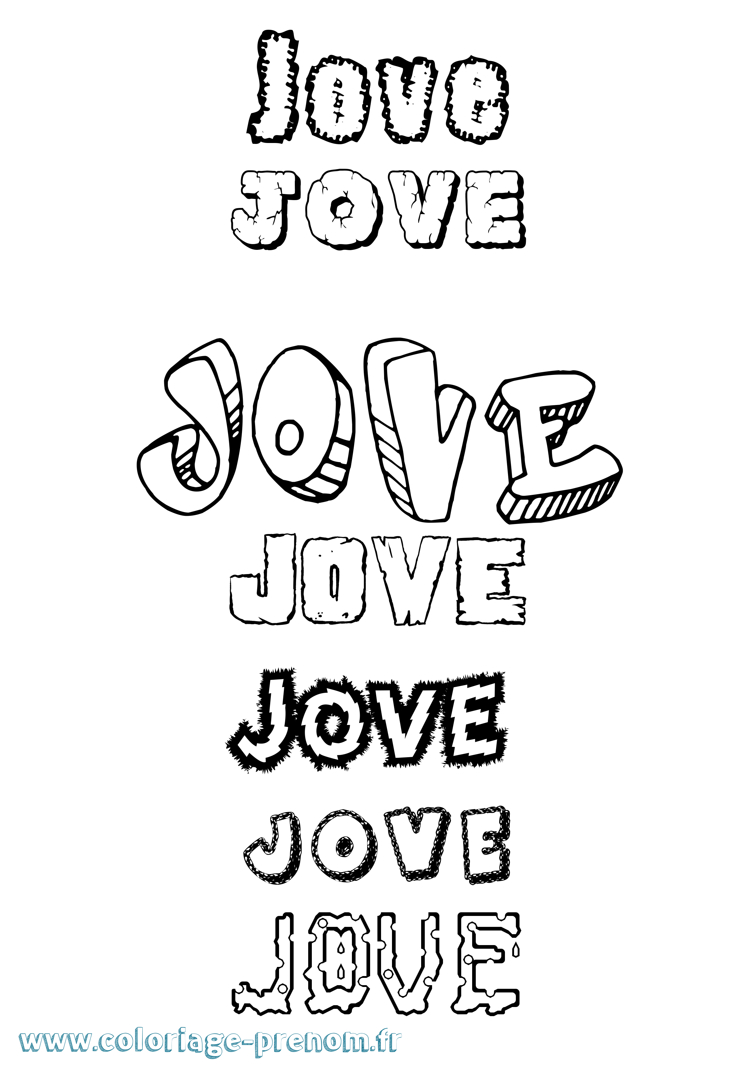 Coloriage Jove Destructuré Coloriage prénom Jove Destructuré
