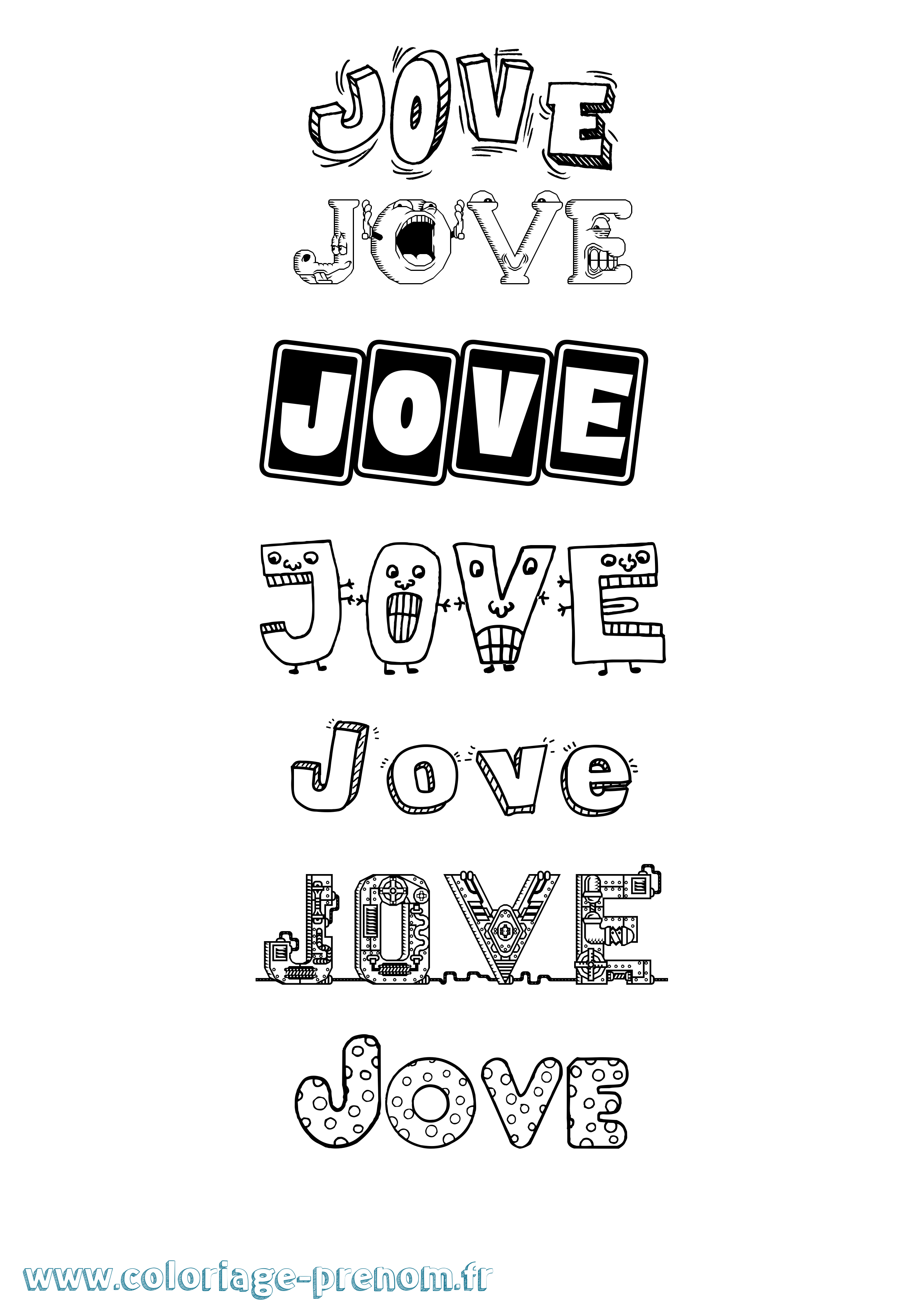 Coloriage Jove Fun Coloriage prénom Jove Fun