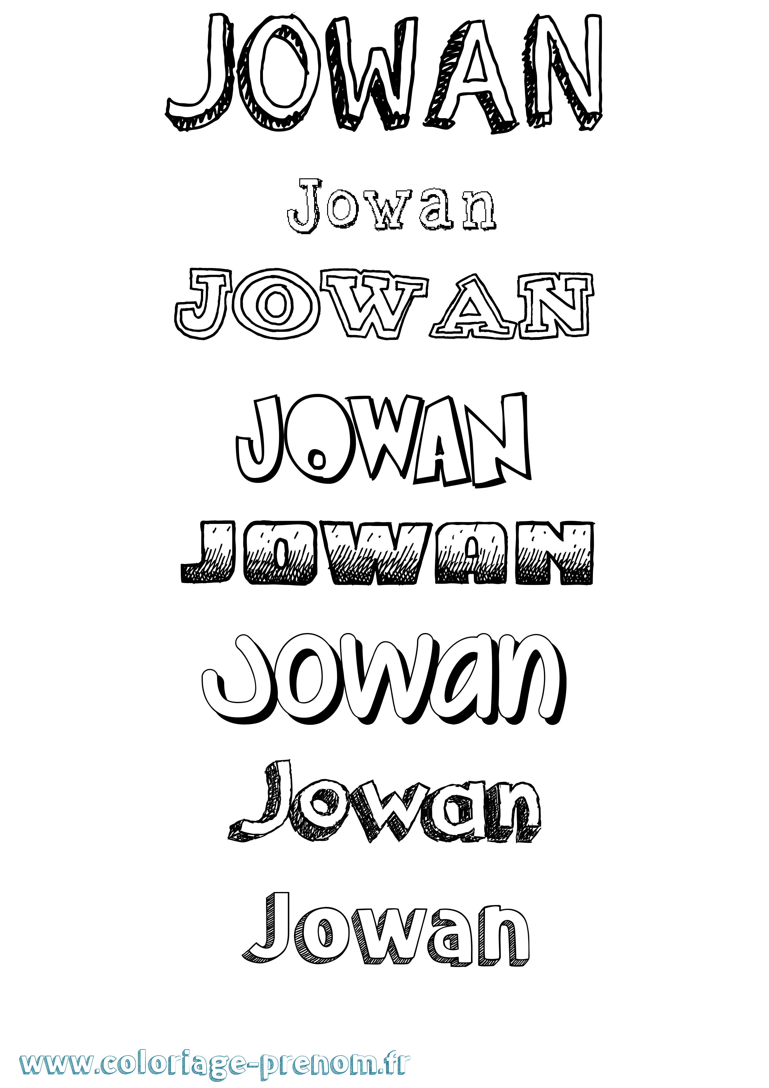 Coloriage prénom Jowan Dessiné