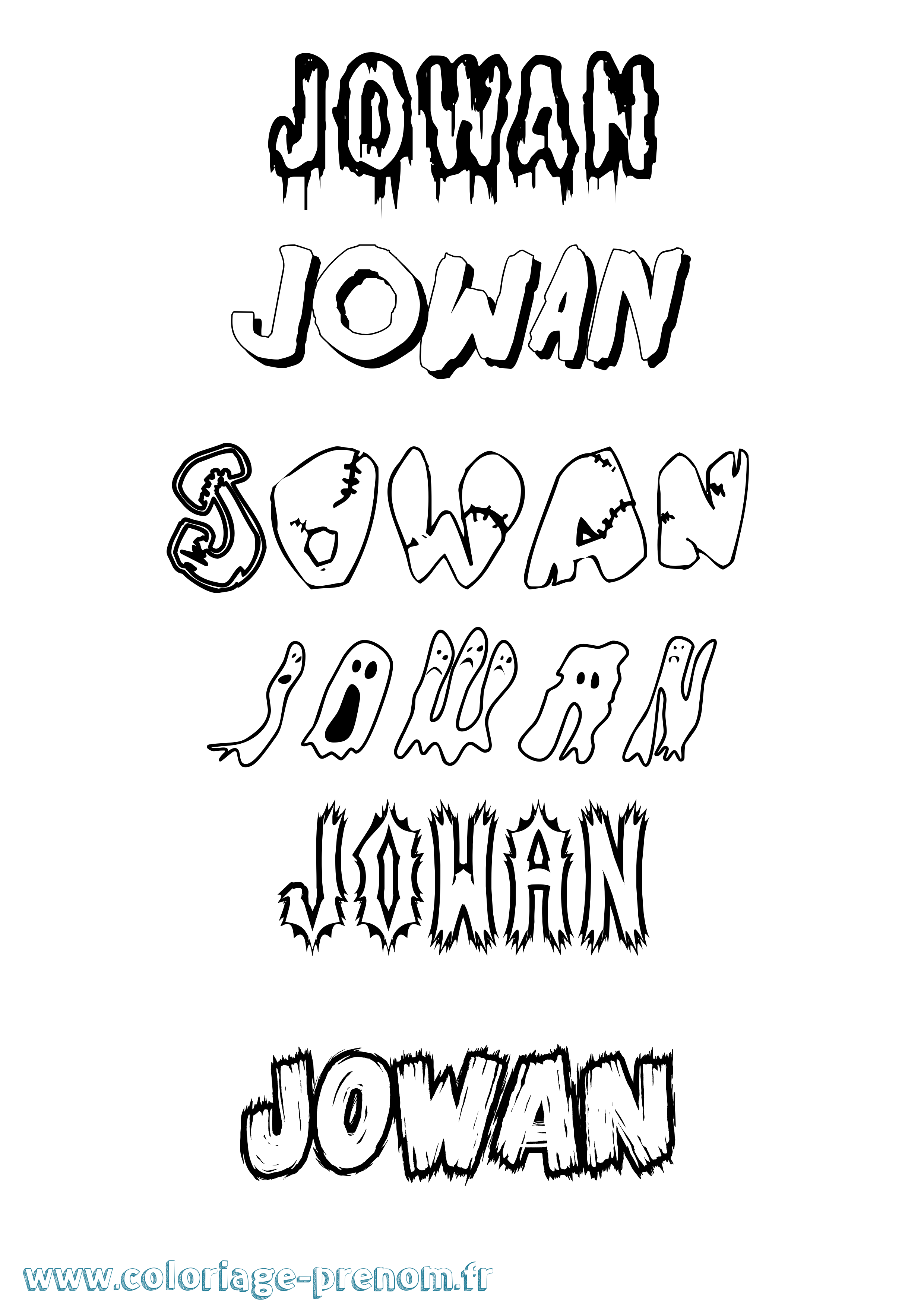 Coloriage prénom Jowan Frisson