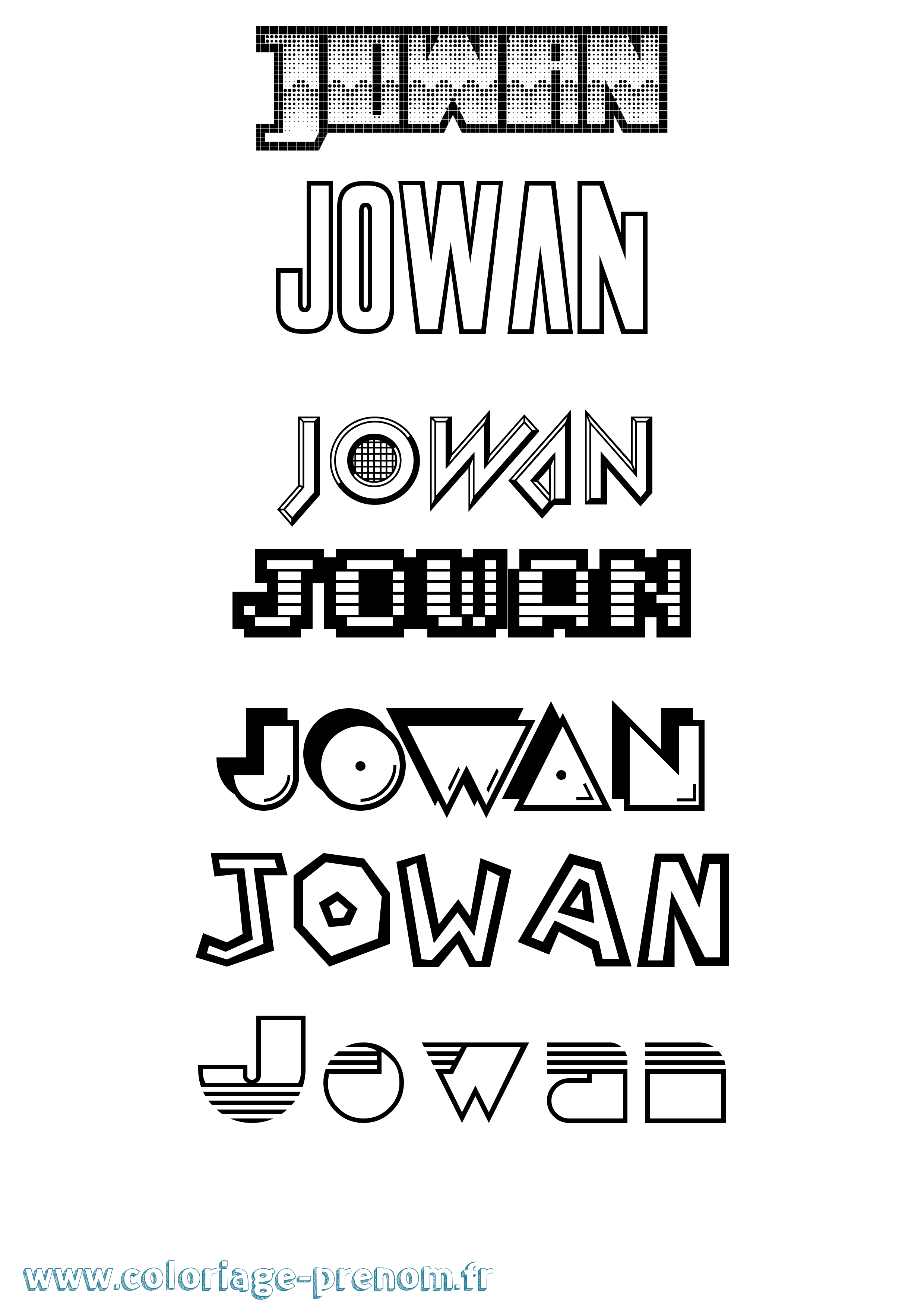 Coloriage Jowan Jeux Vidéos Coloriage prénom Jowan Jeux Vidéos