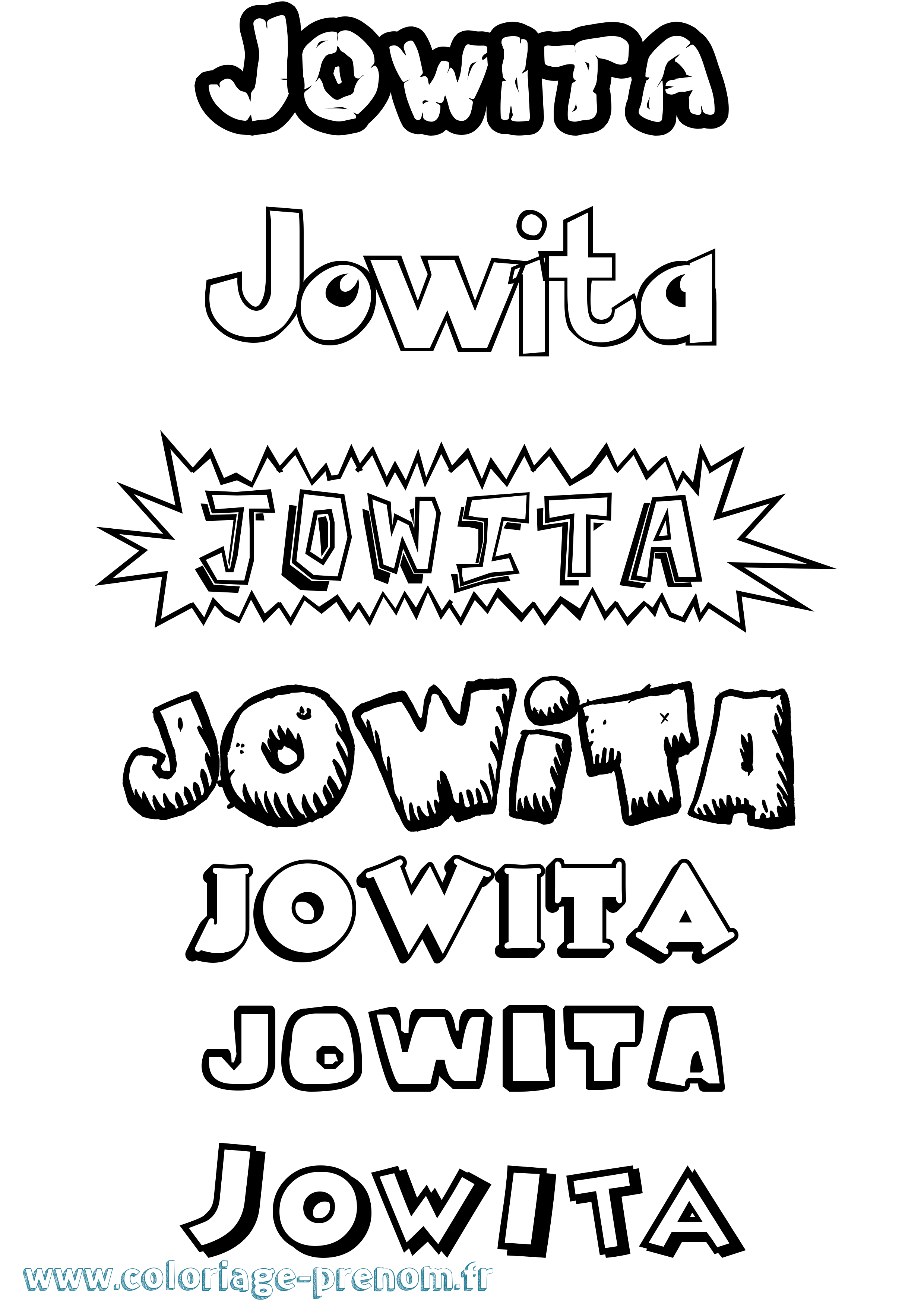 Coloriage Jowita Dessin Animé Coloriage prénom Jowita Dessin Animé