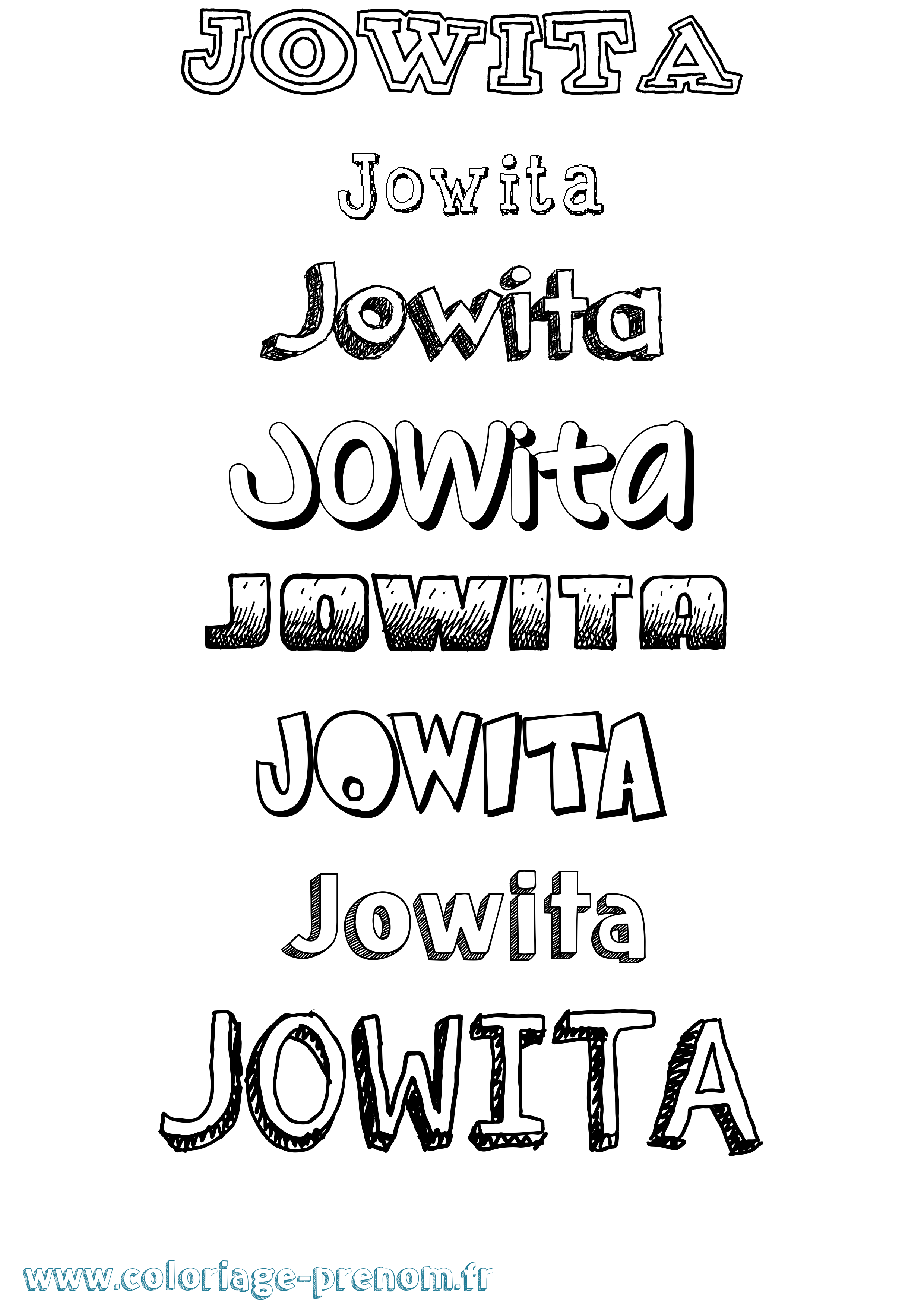 Coloriage Jowita Dessiné Coloriage prénom Jowita Dessiné