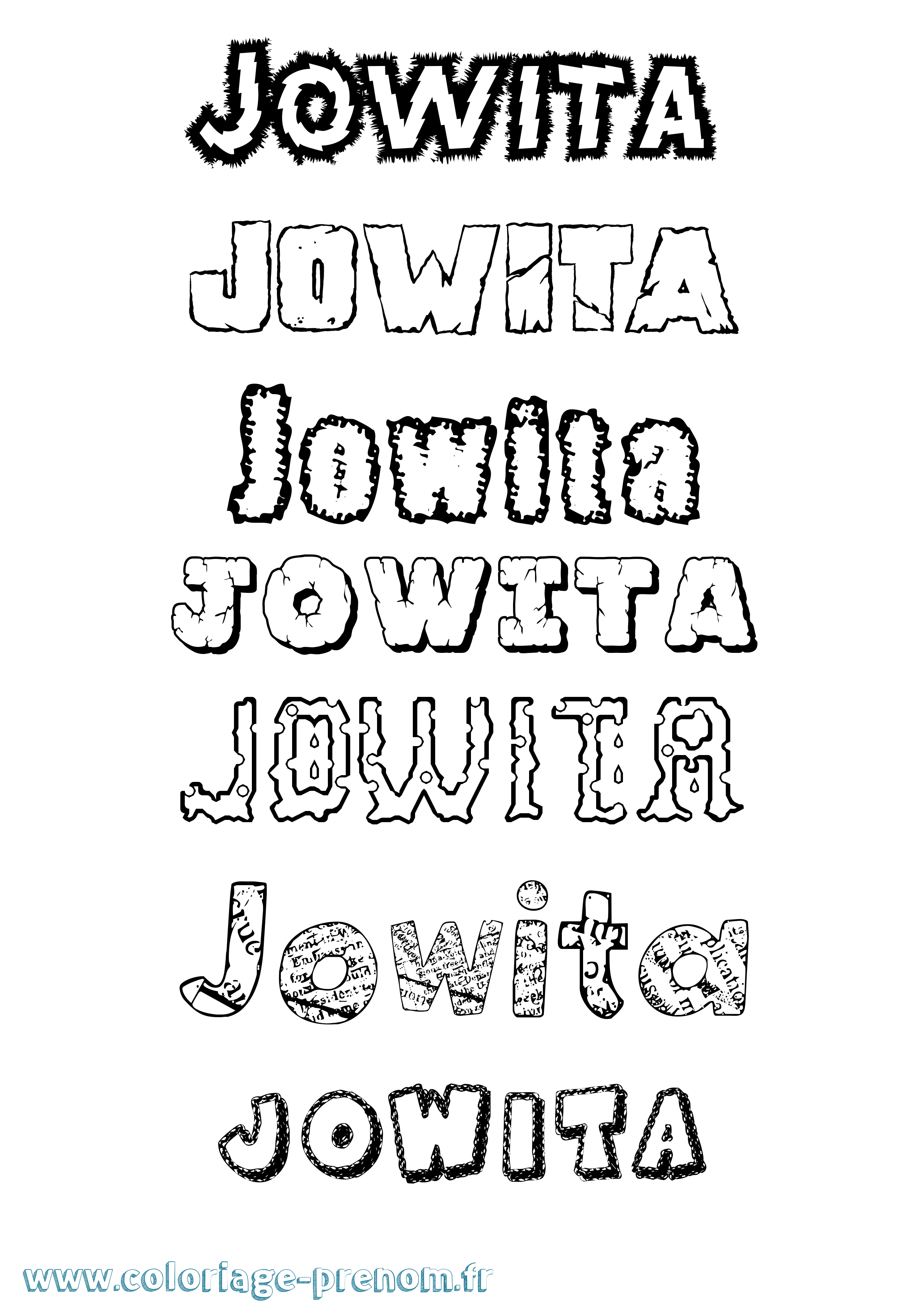 Coloriage Jowita Destructuré Coloriage prénom Jowita Destructuré