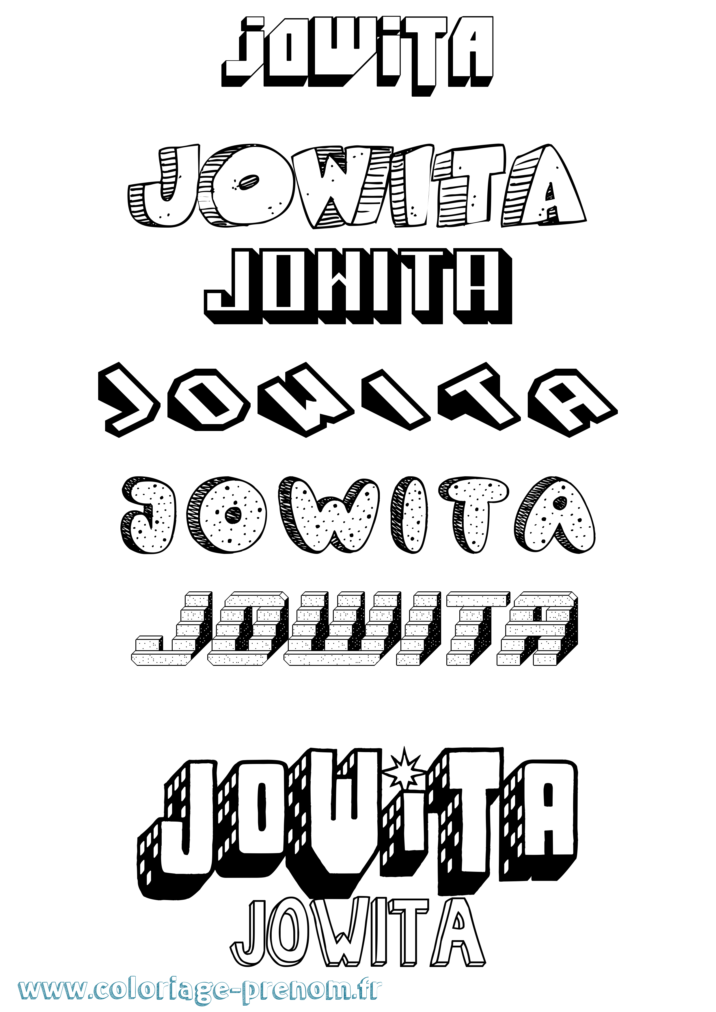 Coloriage Jowita Effet 3D Coloriage prénom Jowita Effet 3D