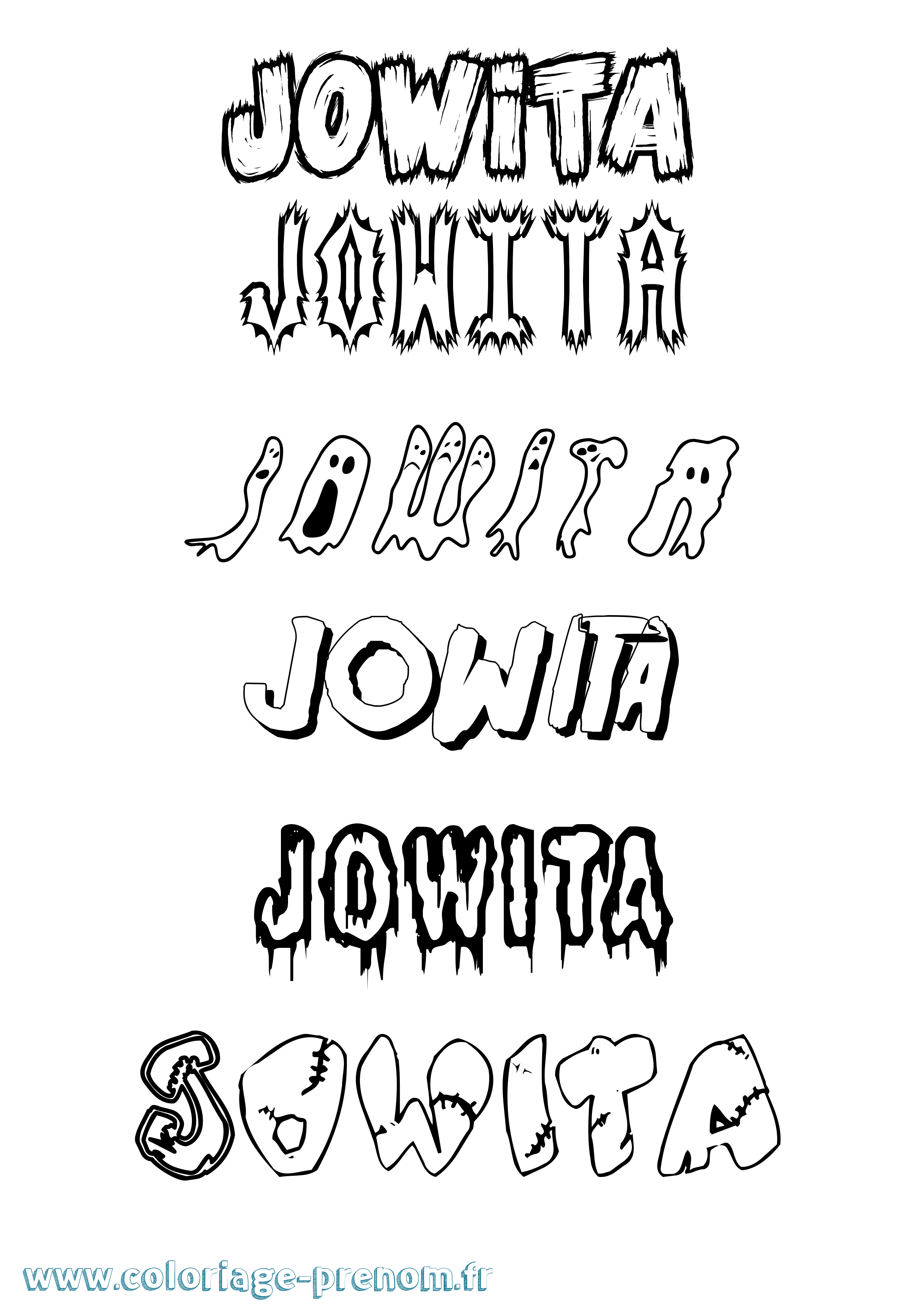Coloriage Jowita Frisson Coloriage prénom Jowita Frisson