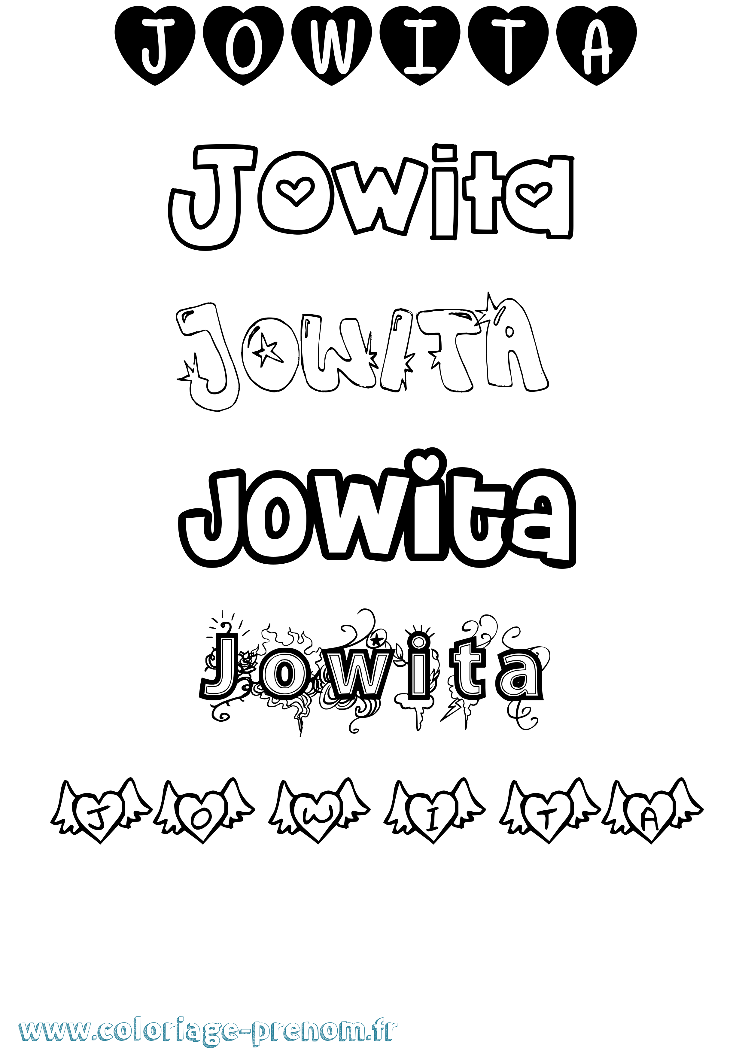 Coloriage Jowita Girly Coloriage prénom Jowita Girly
