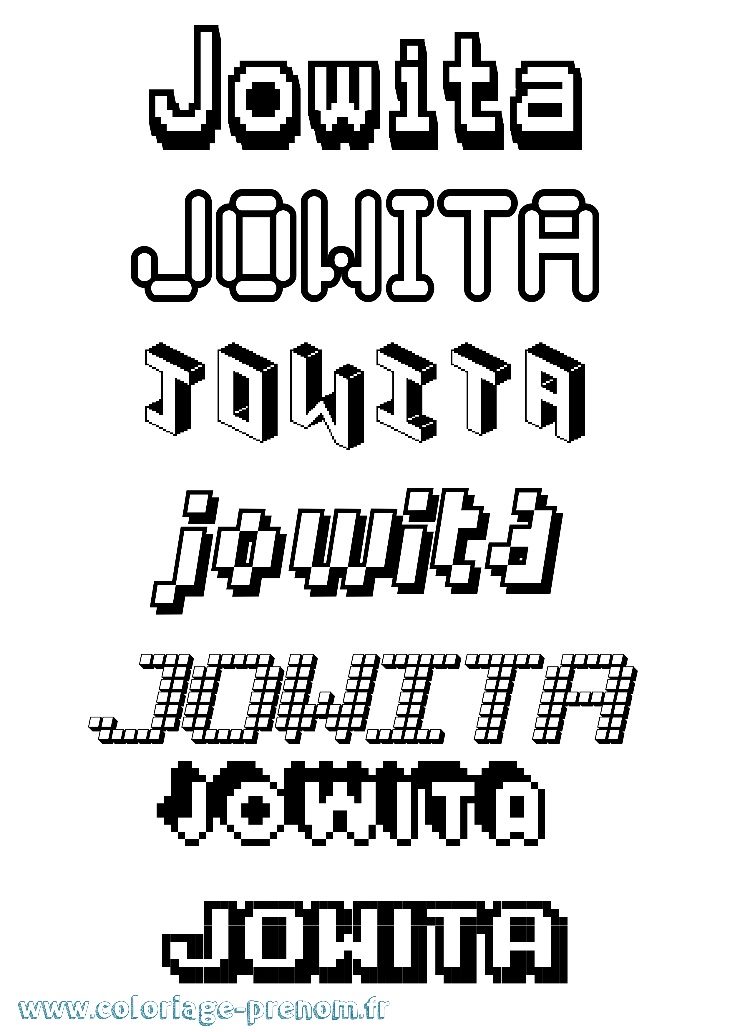 Coloriage Jowita Pixel Coloriage prénom Jowita Pixel