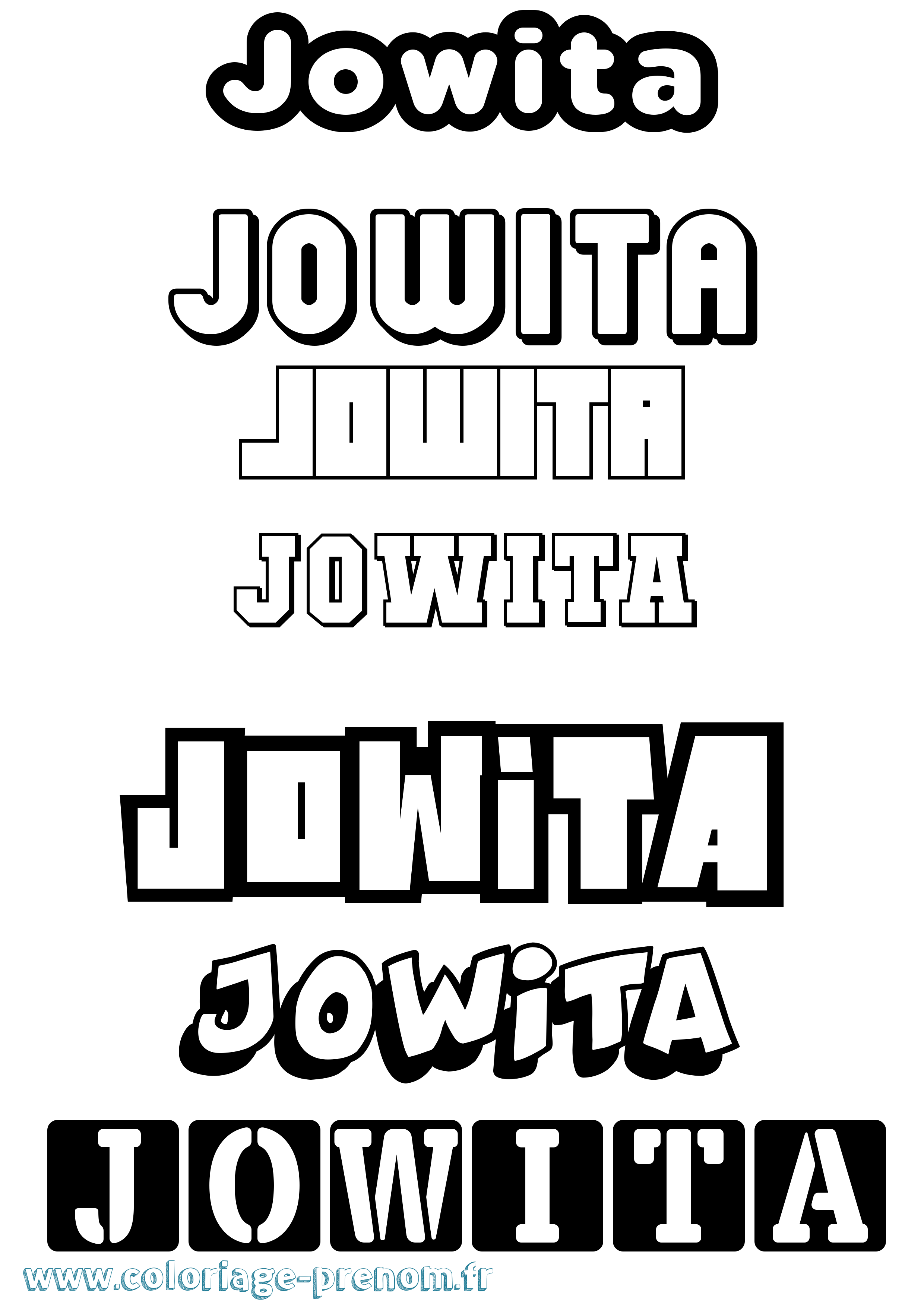 Coloriage Jowita Simple Coloriage prénom Jowita Simple