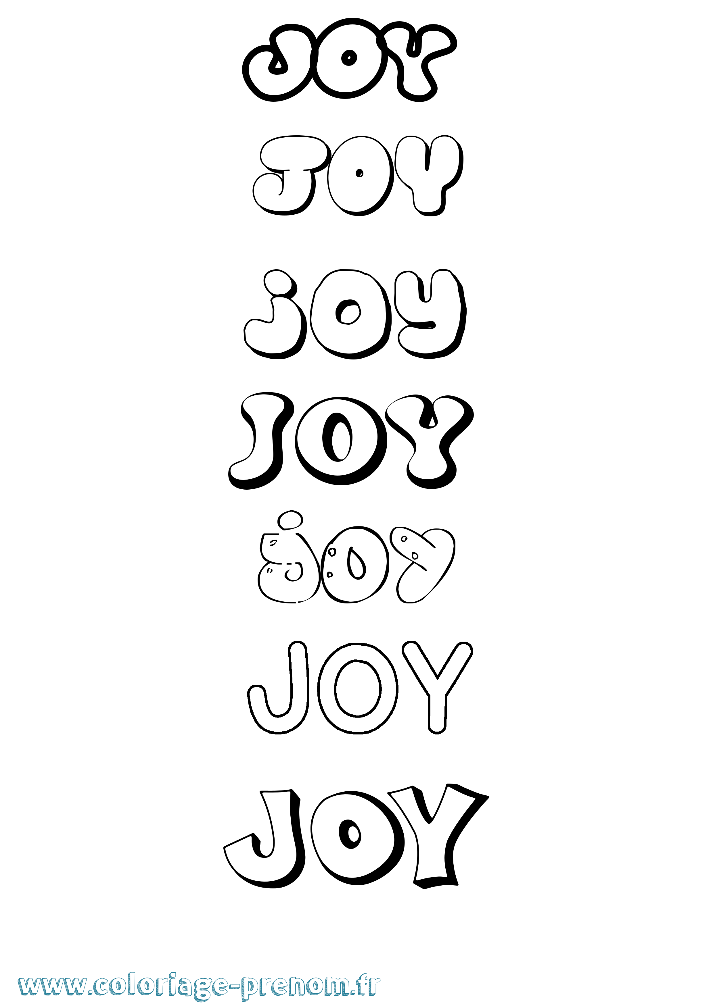 Coloriage prénom Joy