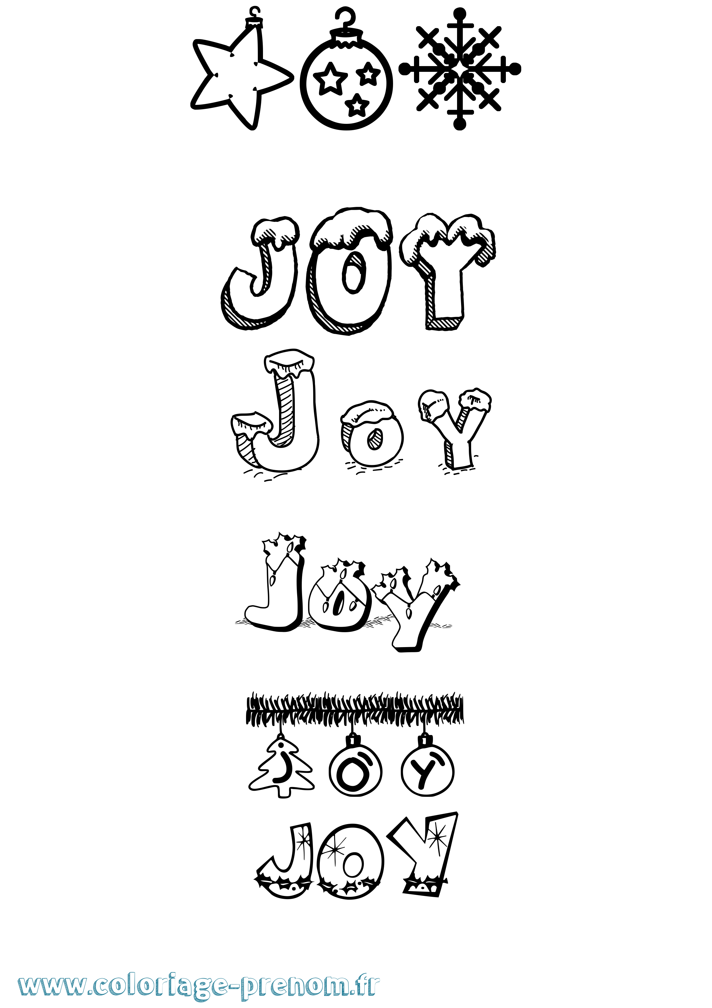 Coloriage prénom Joy