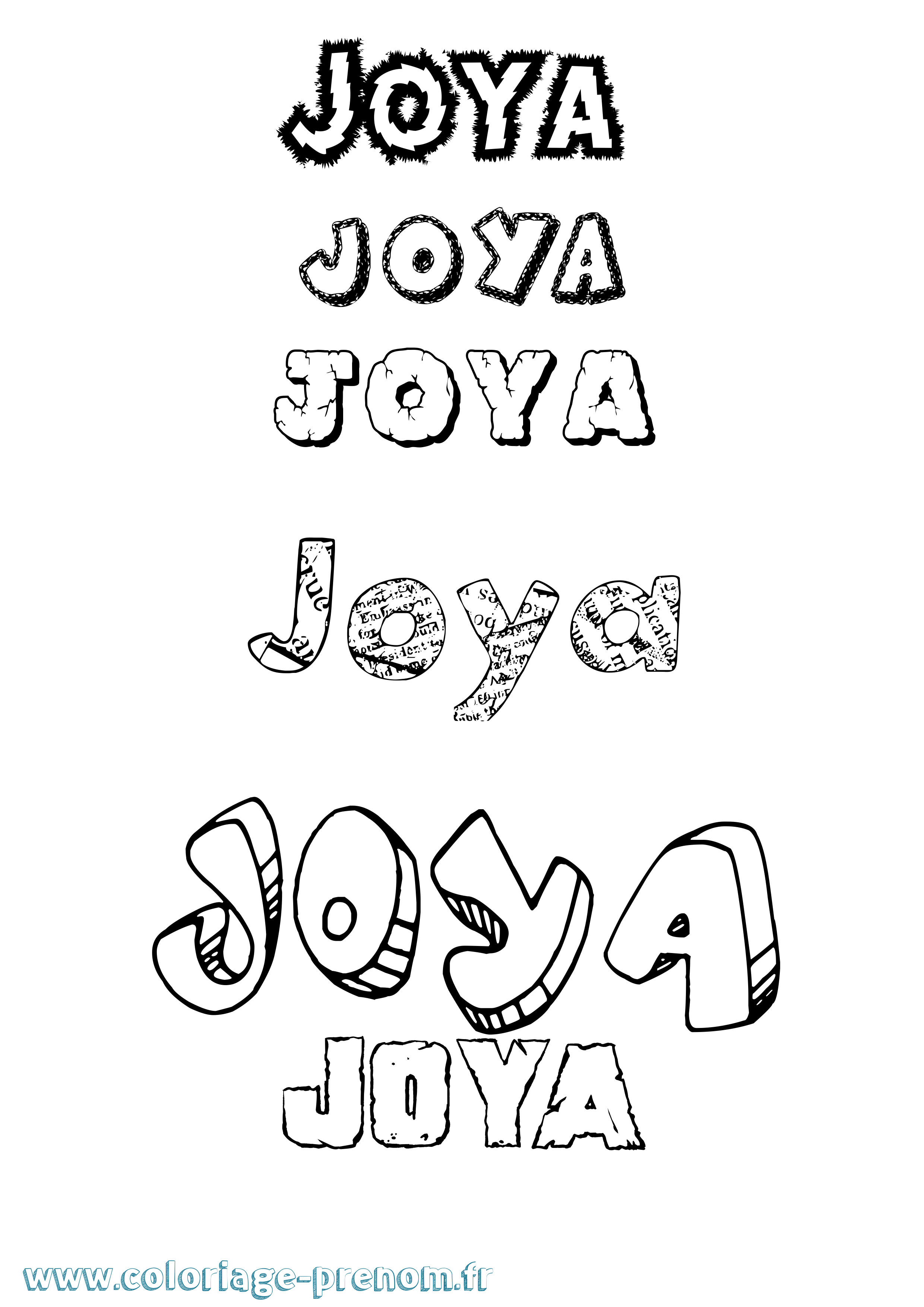 Coloriage prénom Joya Destructuré