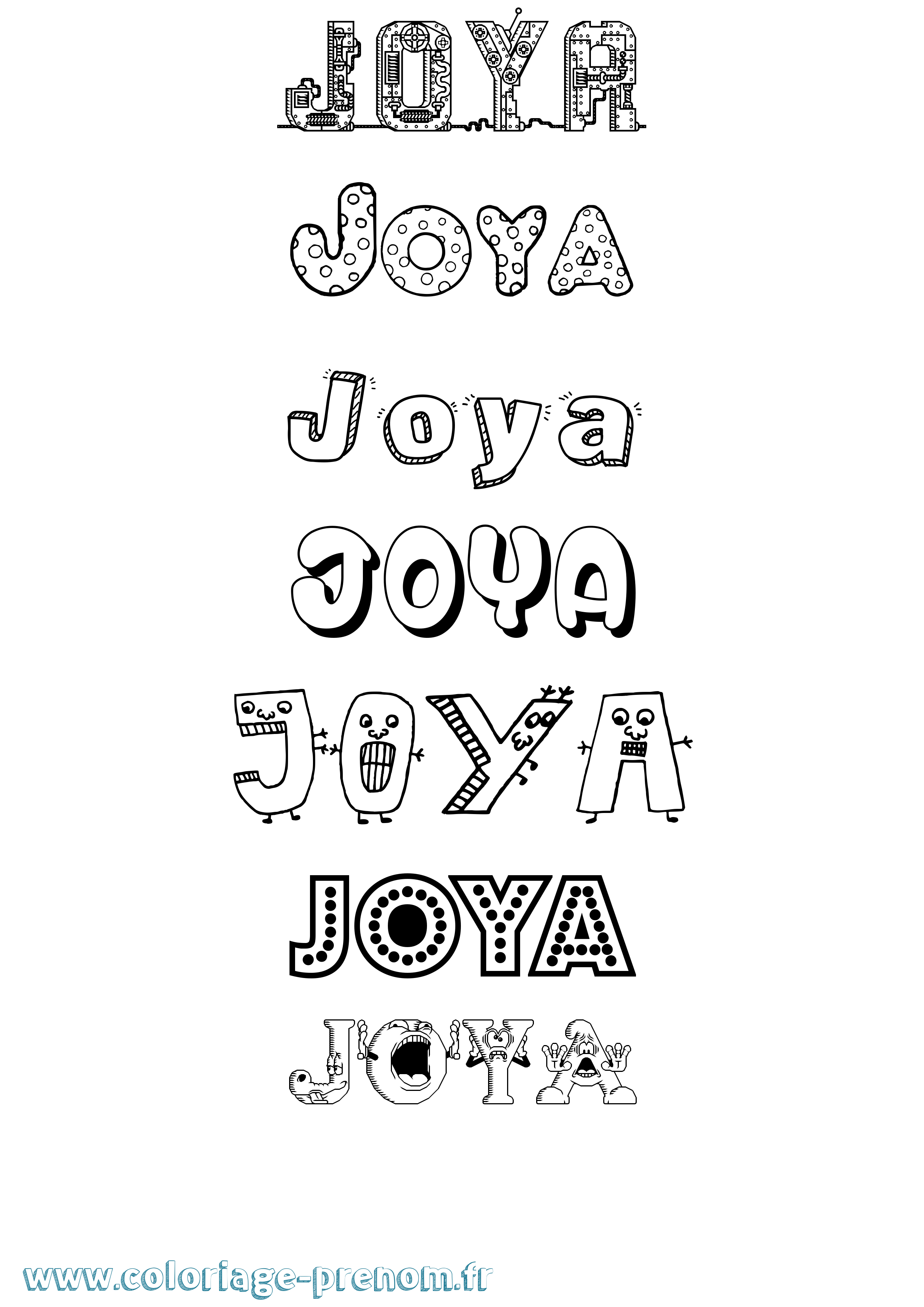 Coloriage prénom Joya Fun