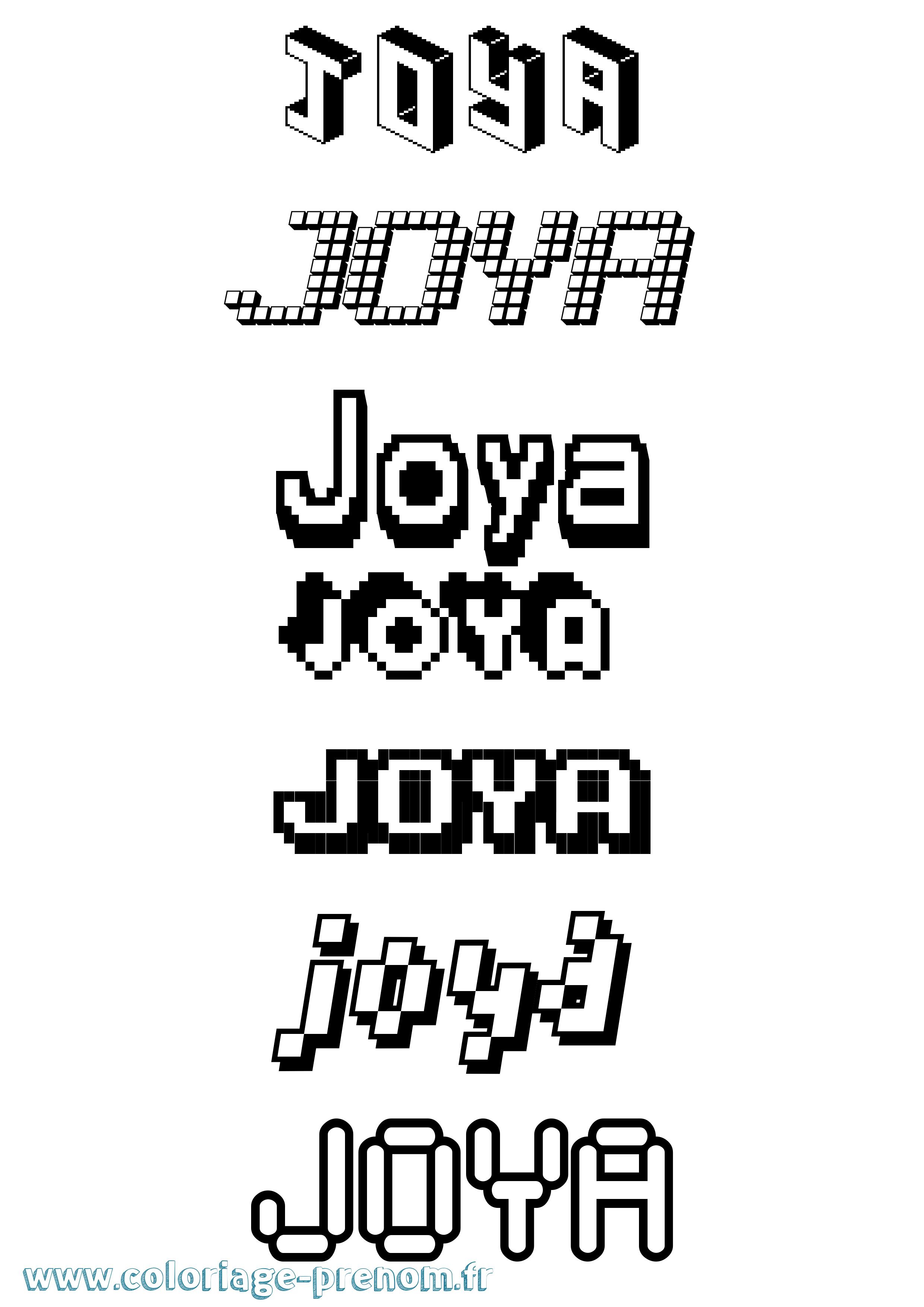 Coloriage prénom Joya Pixel