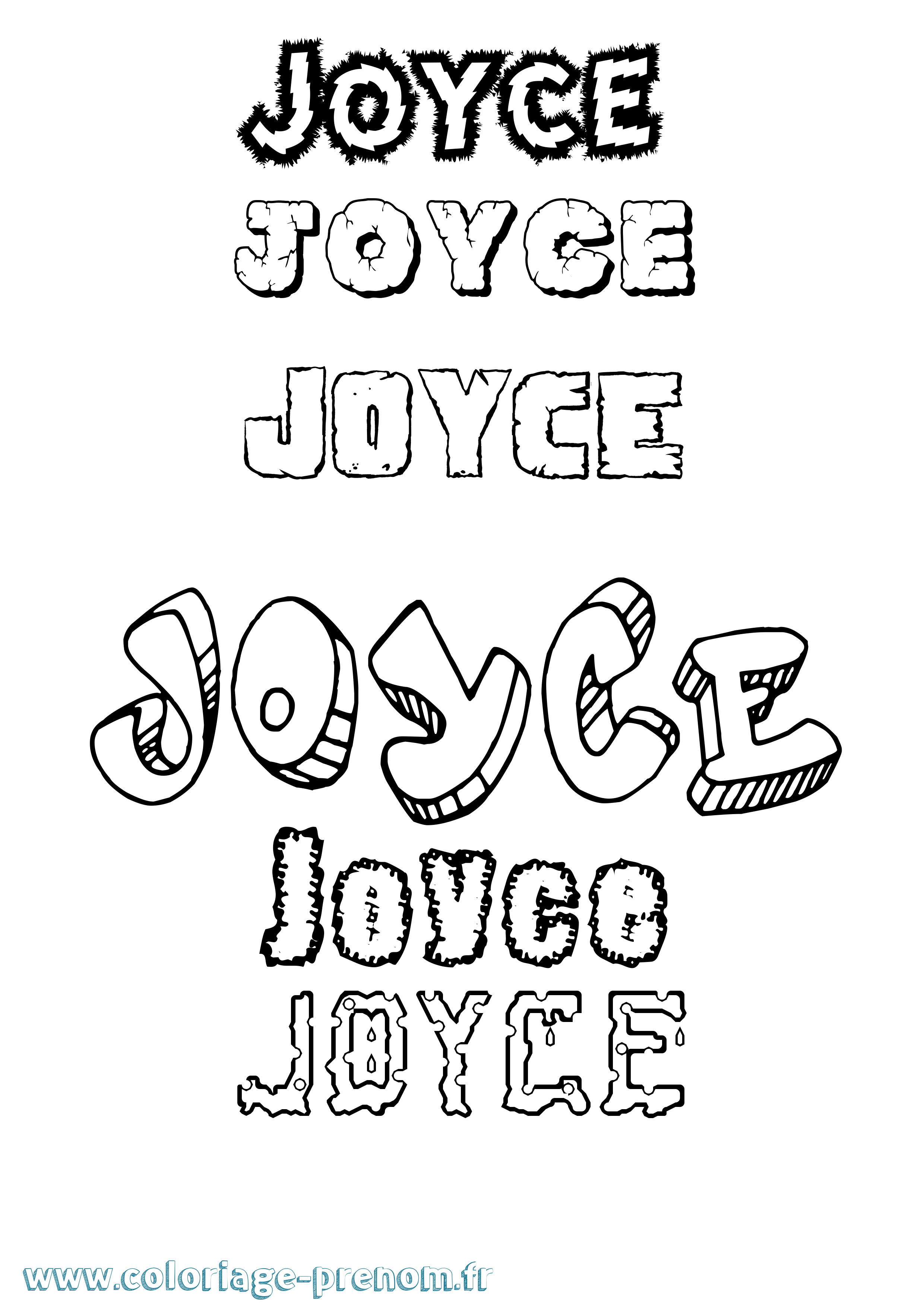 Coloriage prénom Joyce Destructuré