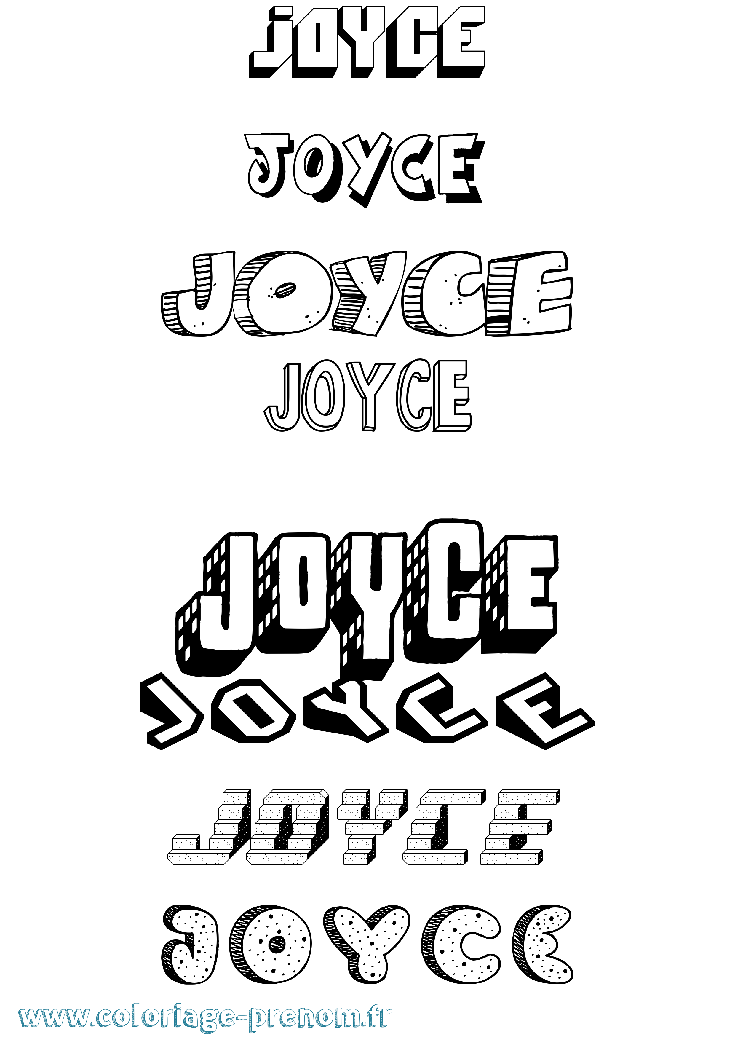 Coloriage prénom Joyce Effet 3D