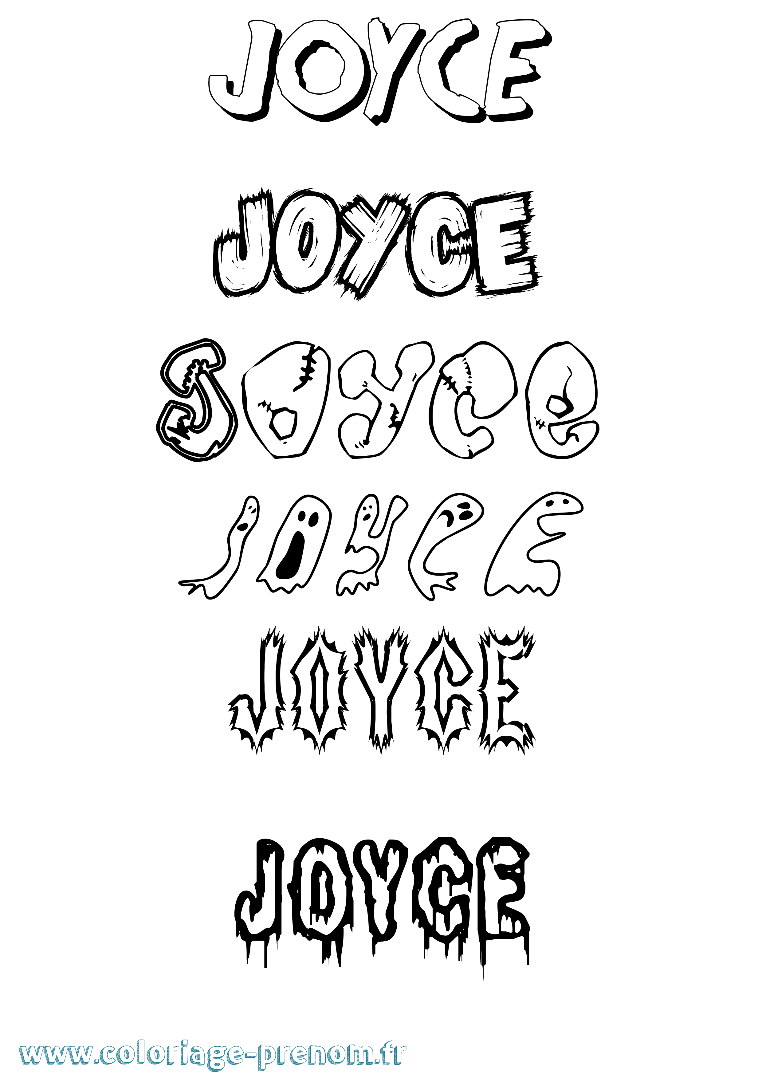 Coloriage prénom Joyce Frisson