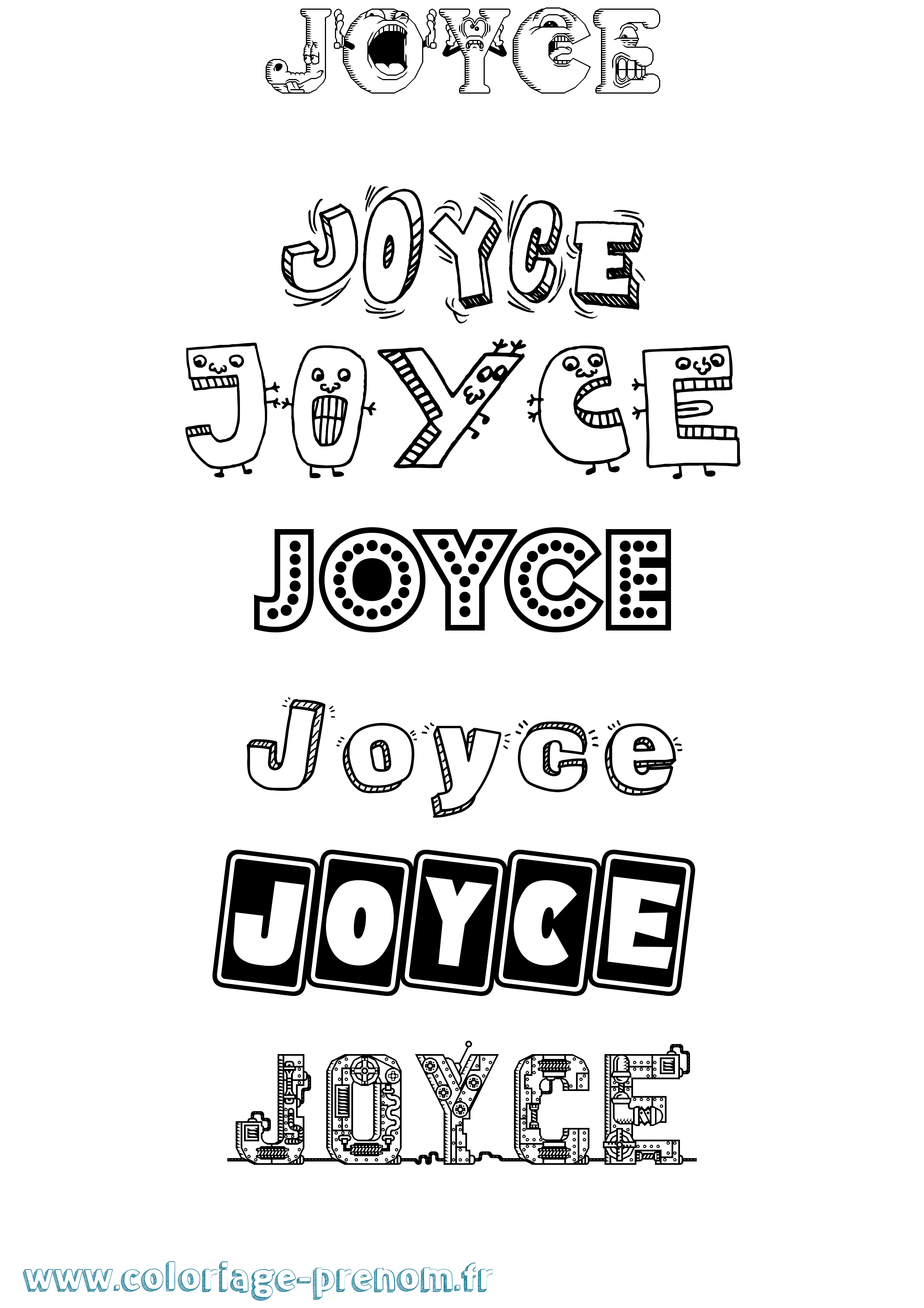 Coloriage prénom Joyce Fun