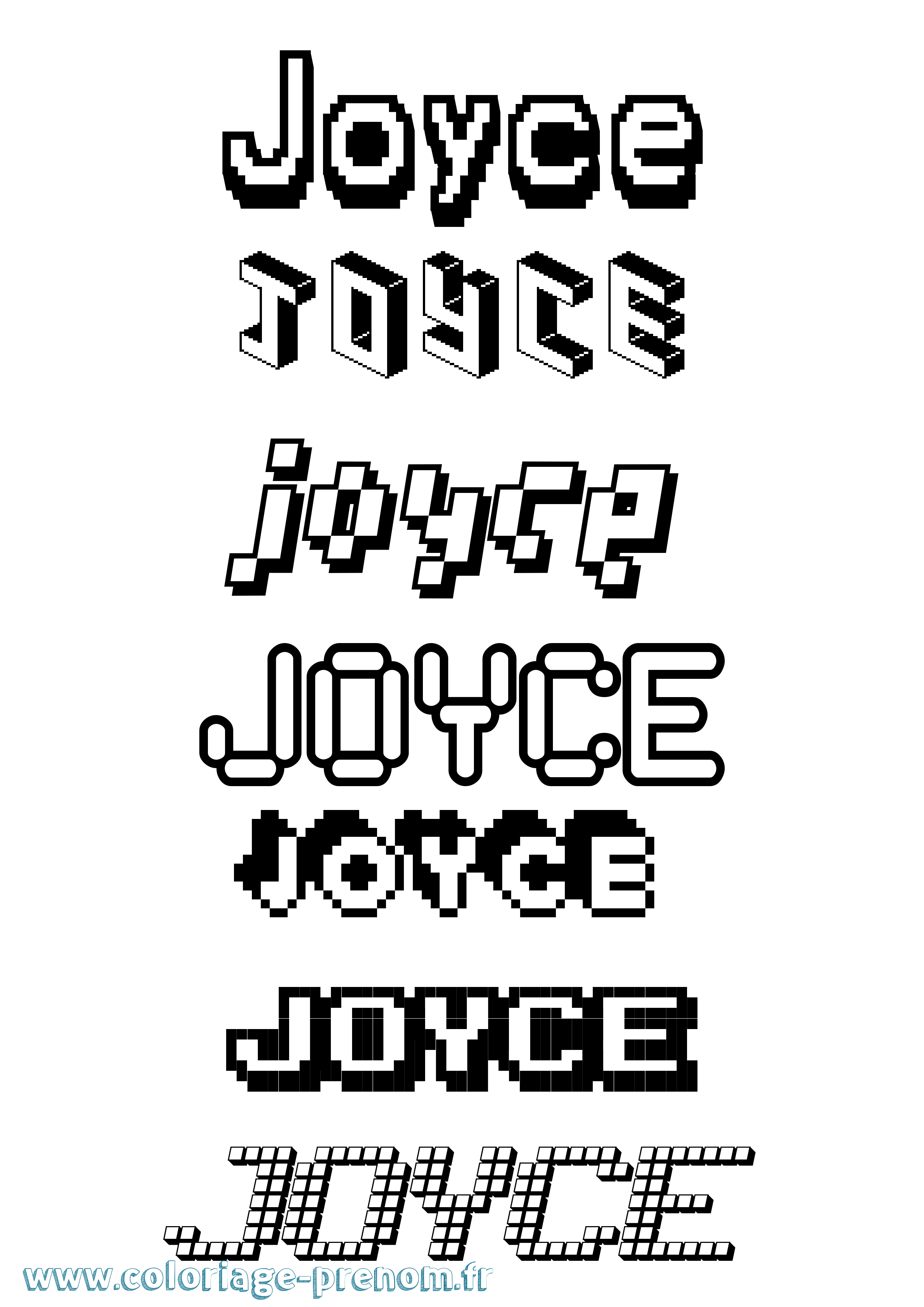 Coloriage prénom Joyce Pixel