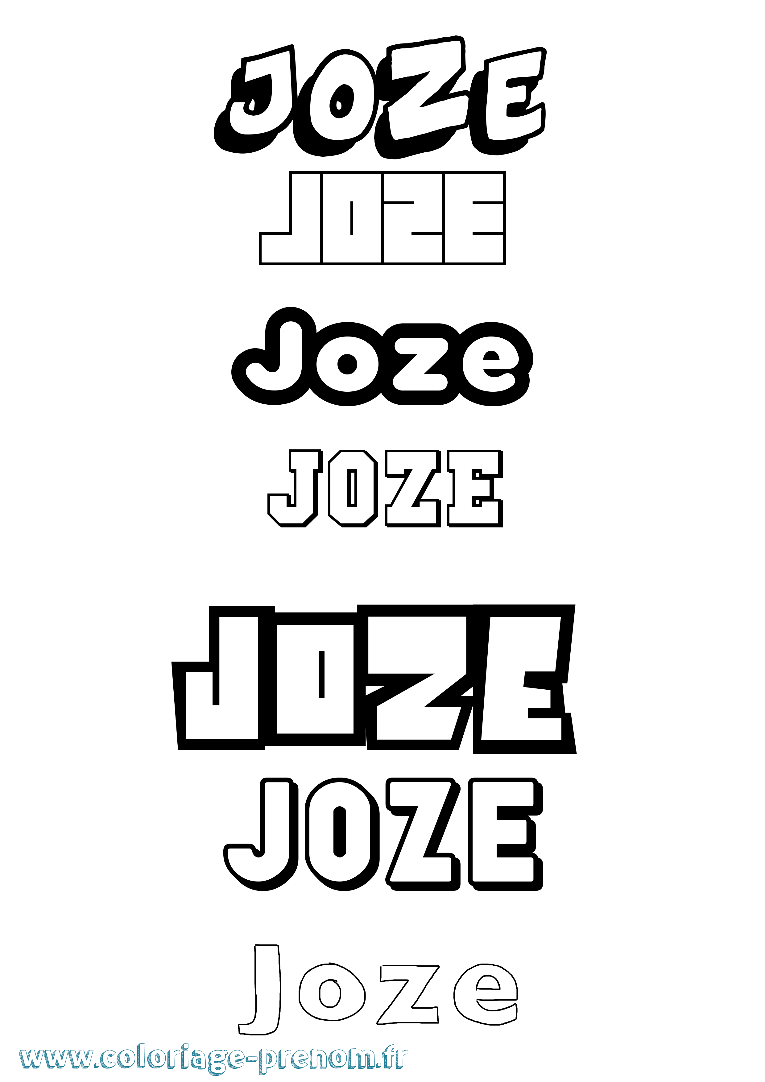 Coloriage prénom Joze Simple