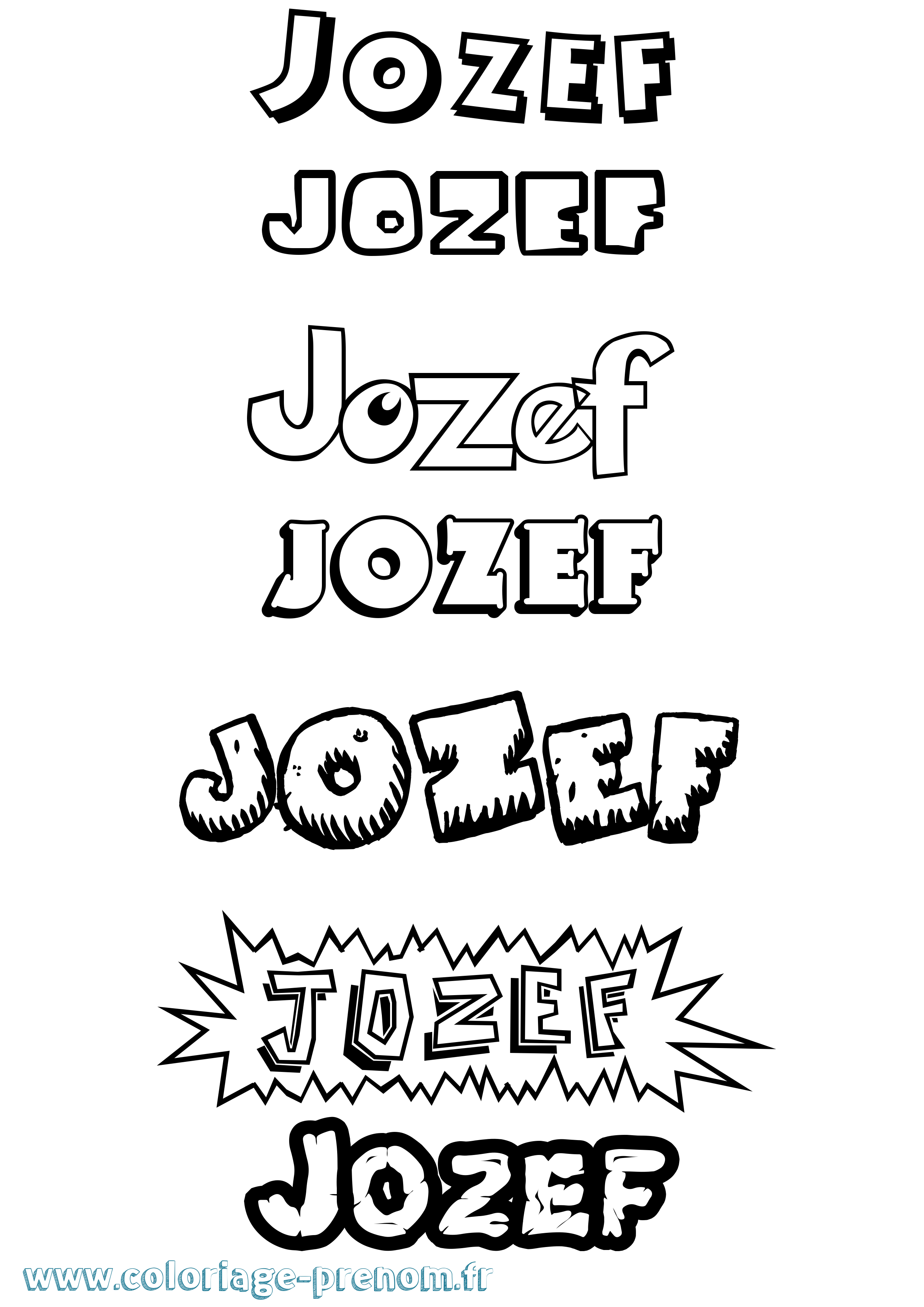 Coloriage Jozef Dessin Animé Coloriage prénom Jozef Dessin Animé
