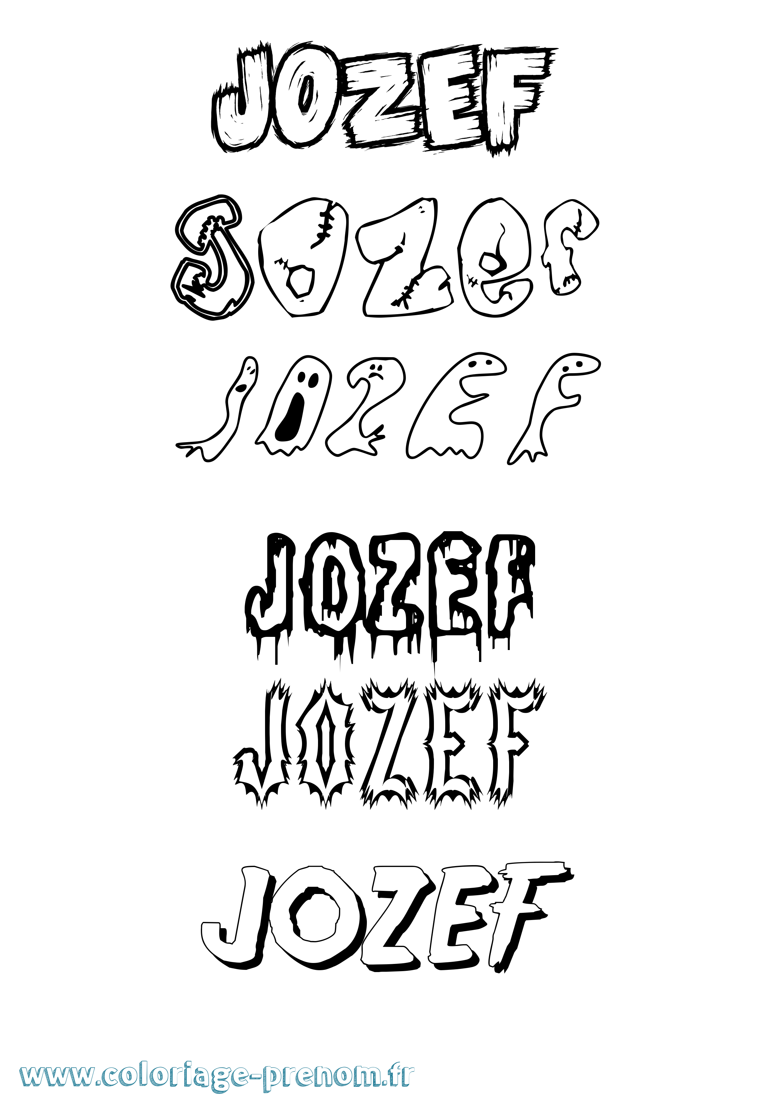 Coloriage Jozef Frisson Coloriage prénom Jozef Frisson