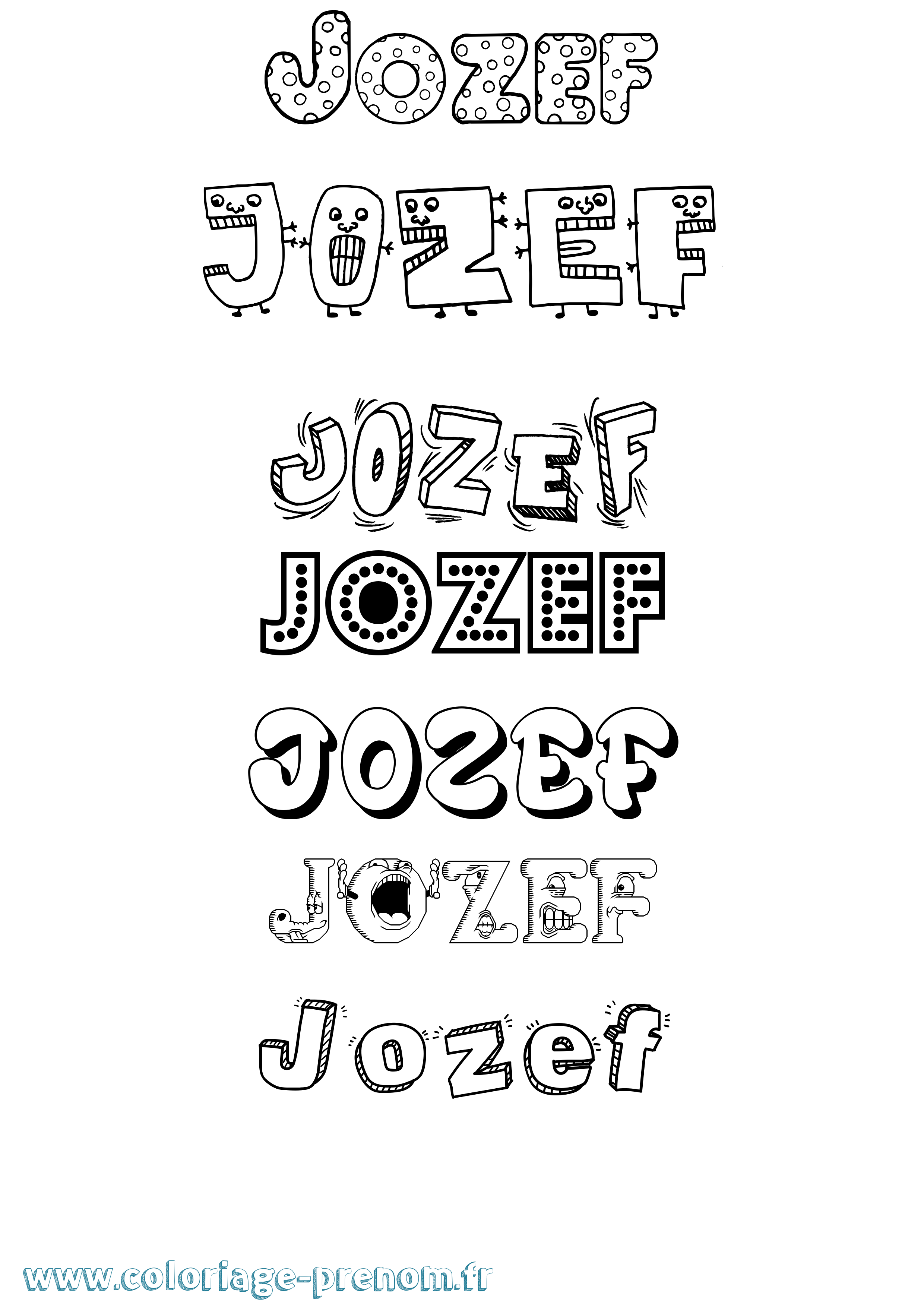 Coloriage Jozef Fun Coloriage prénom Jozef Fun