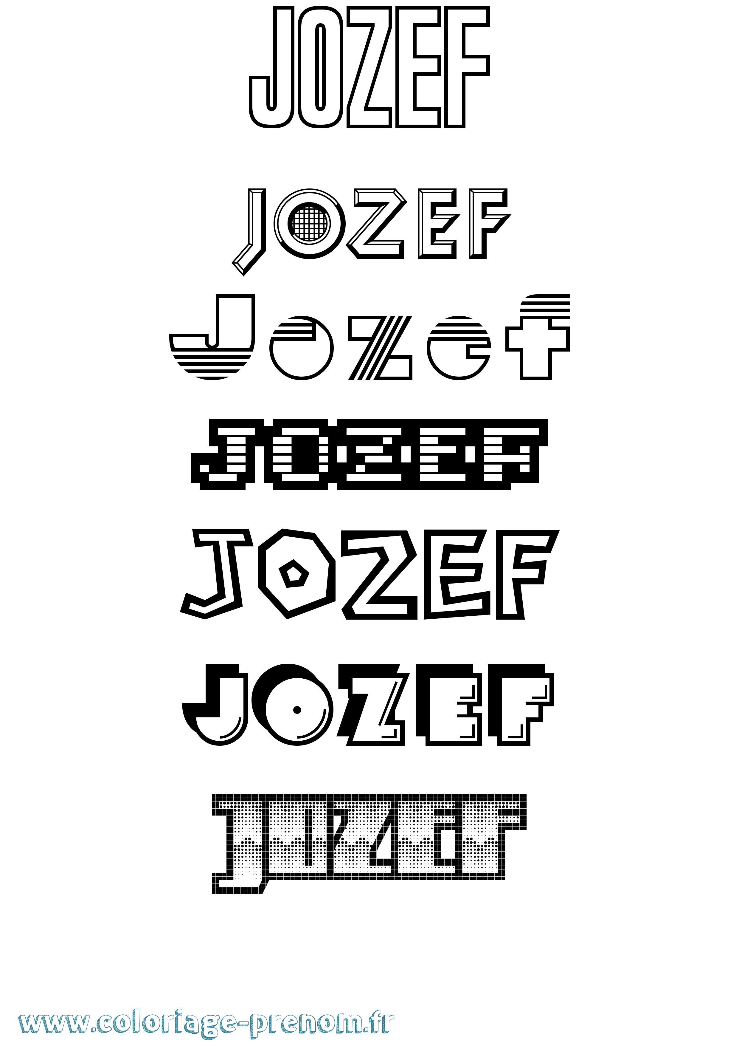 Coloriage Jozef Jeux Vidéos Coloriage prénom Jozef Jeux Vidéos