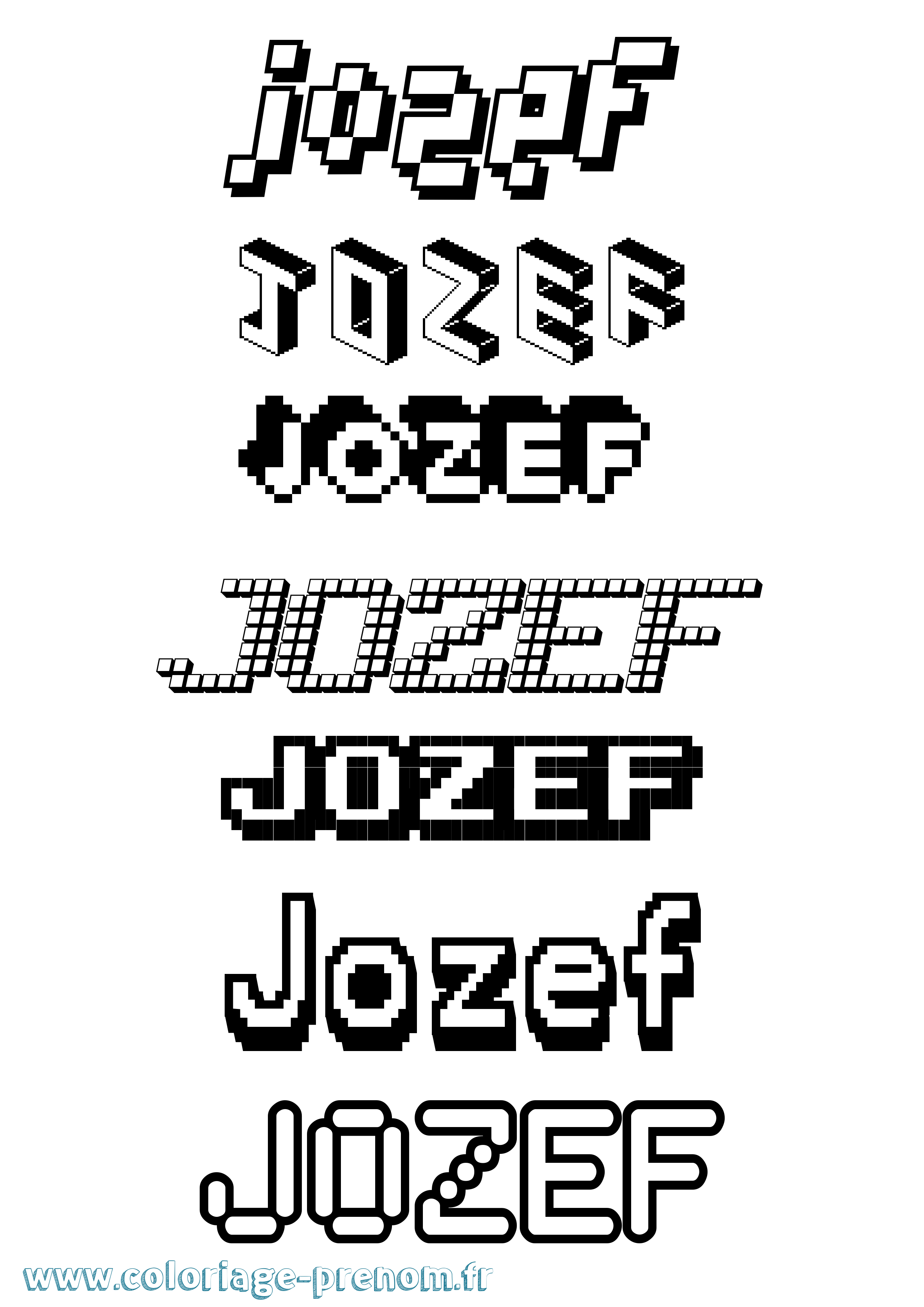 Coloriage Jozef Pixel Coloriage prénom Jozef Pixel