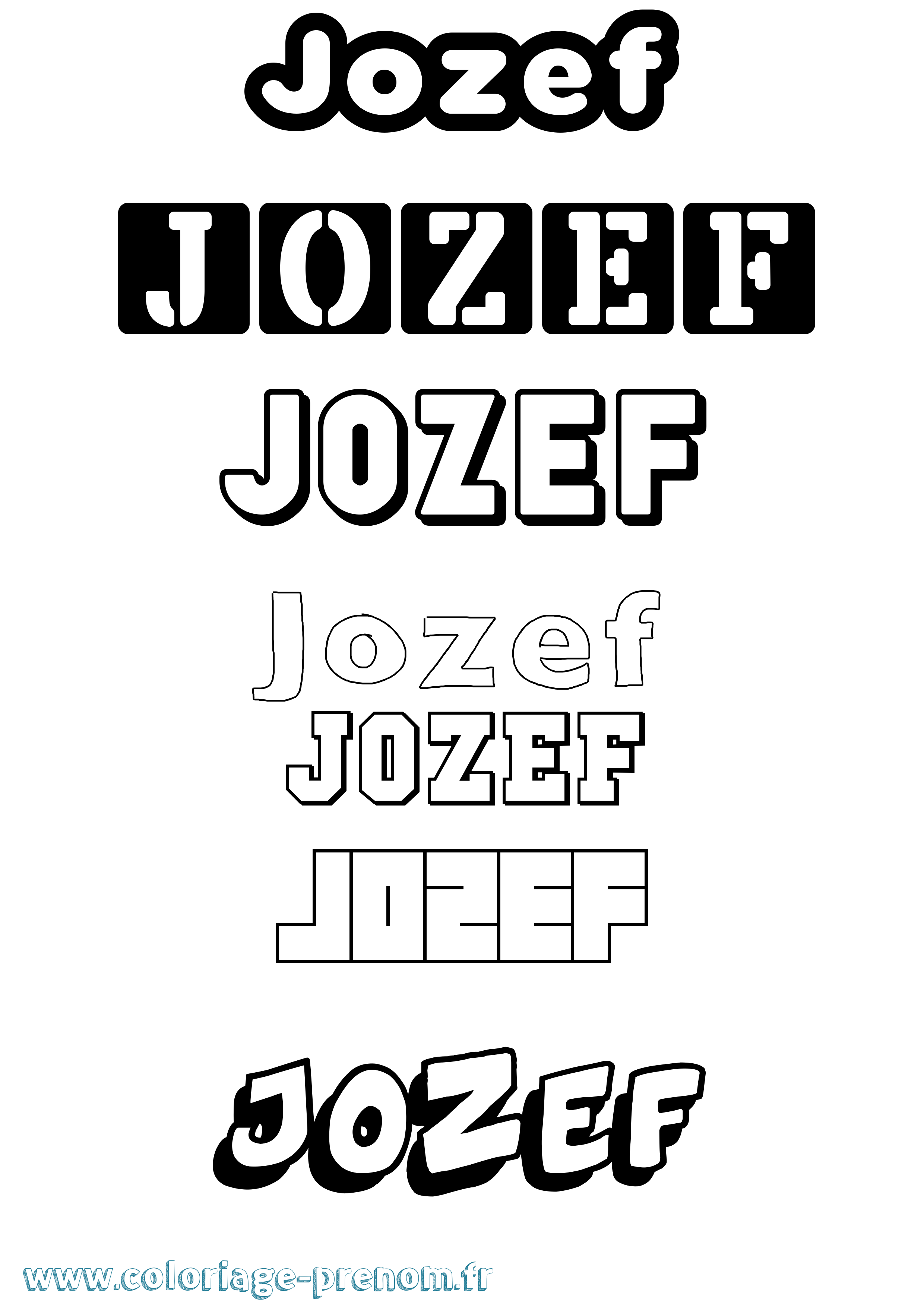 Coloriage Jozef Simple Coloriage prénom Jozef Simple