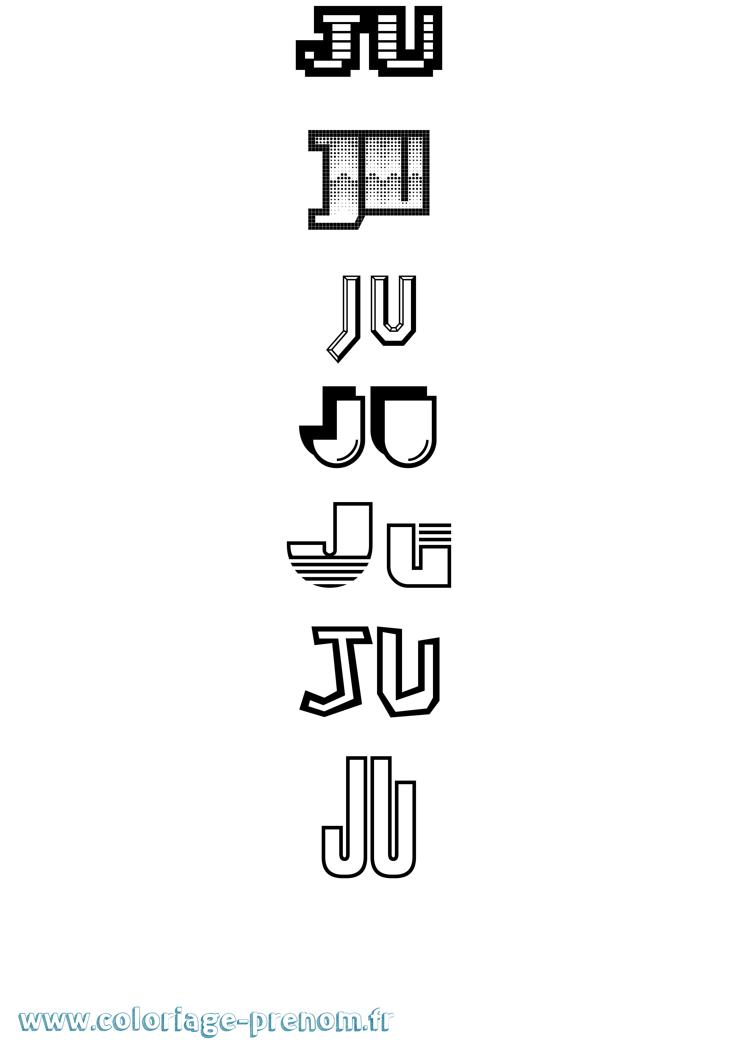 Coloriage Ju Jeux Vidéos Coloriage prénom Ju Jeux Vidéos