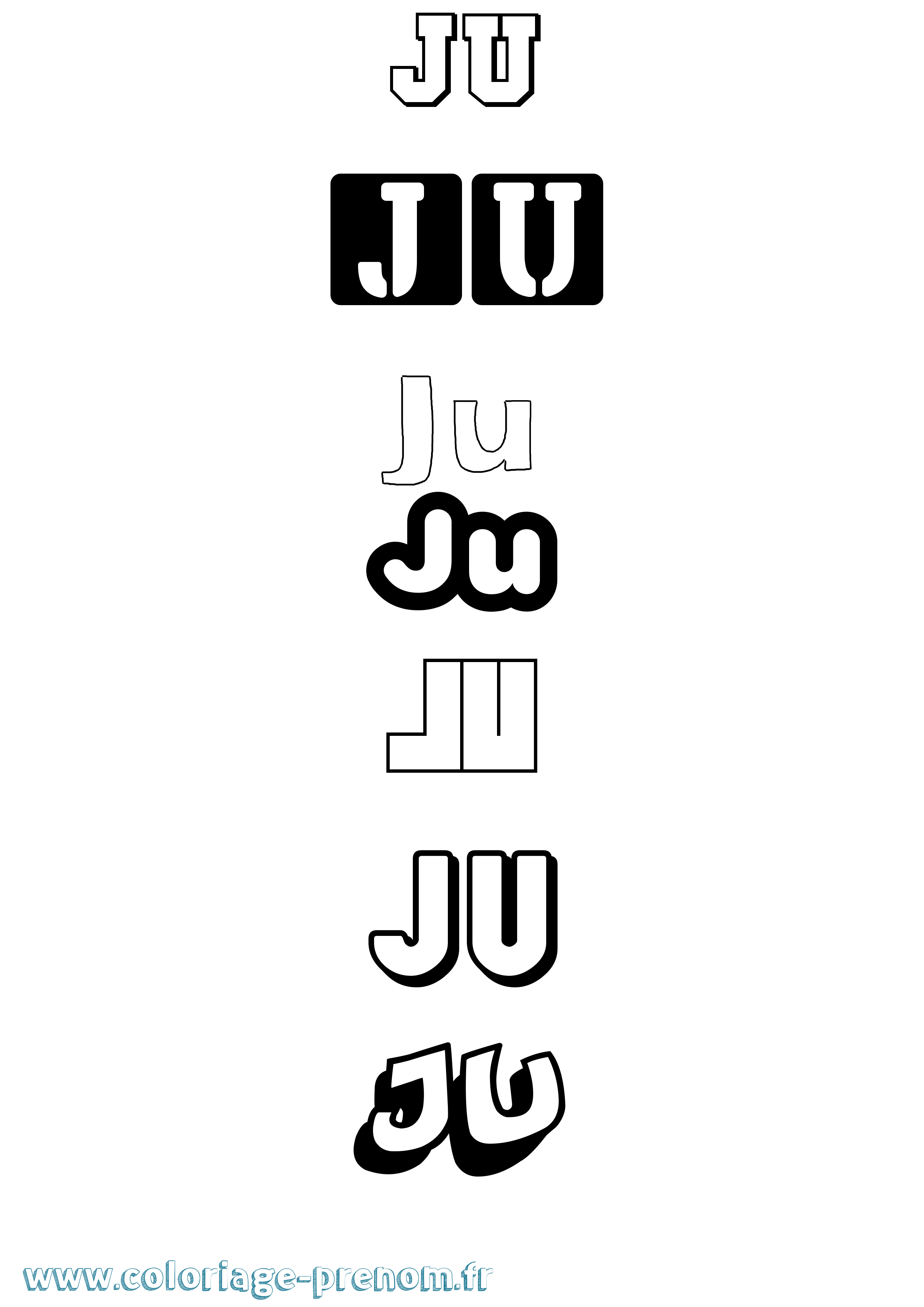 Coloriage Ju Simple Coloriage prénom Ju Simple