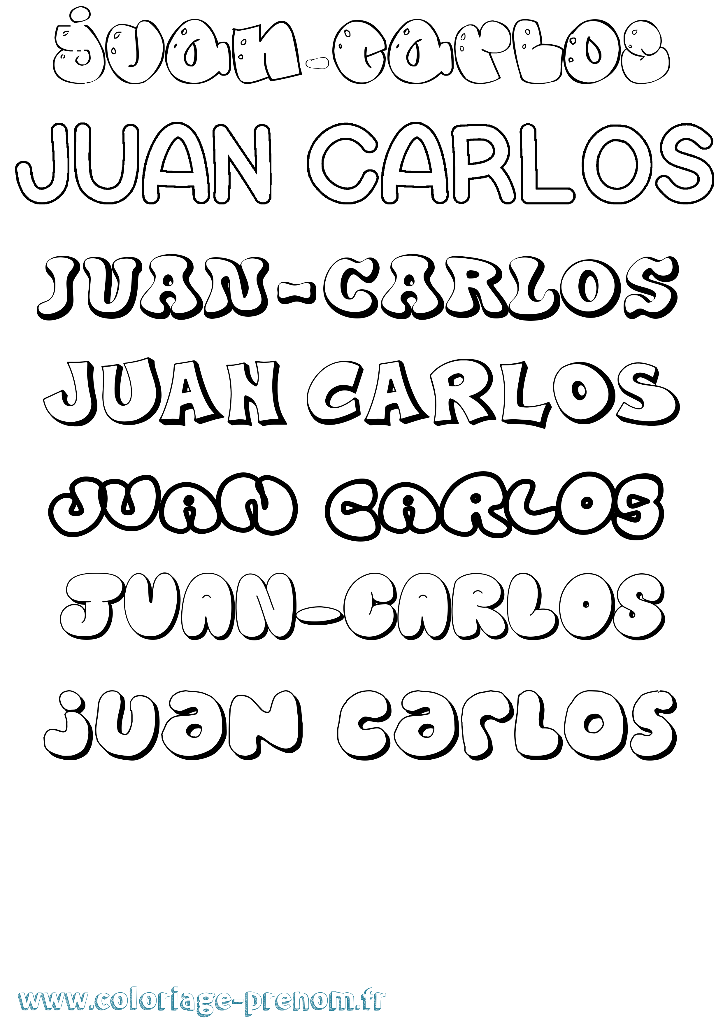 Coloriage Juan-Carlos Bubble Coloriage prénom Juan-Carlos Bubble