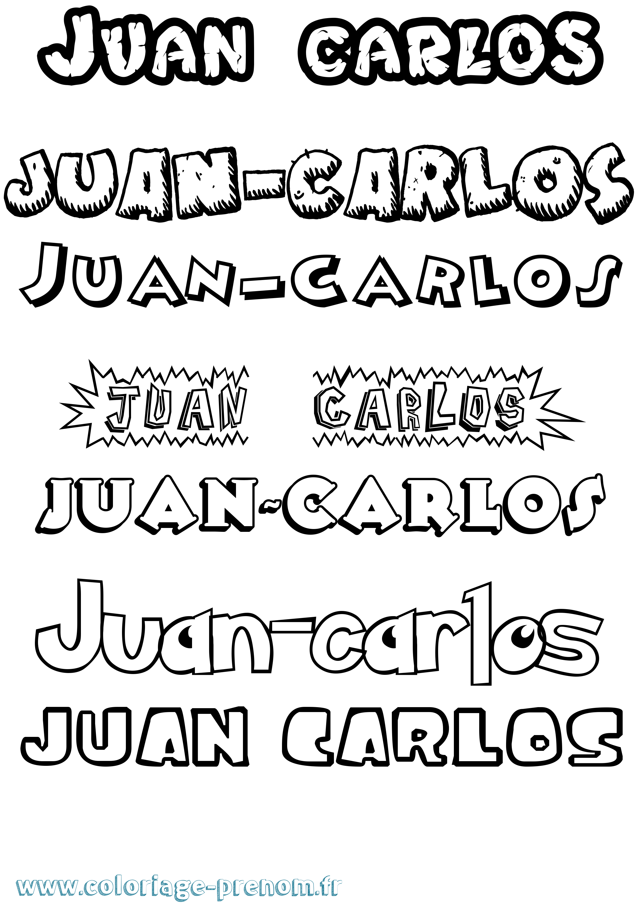 Coloriage Juan-Carlos Dessin Animé Coloriage prénom Juan-Carlos Dessin Animé