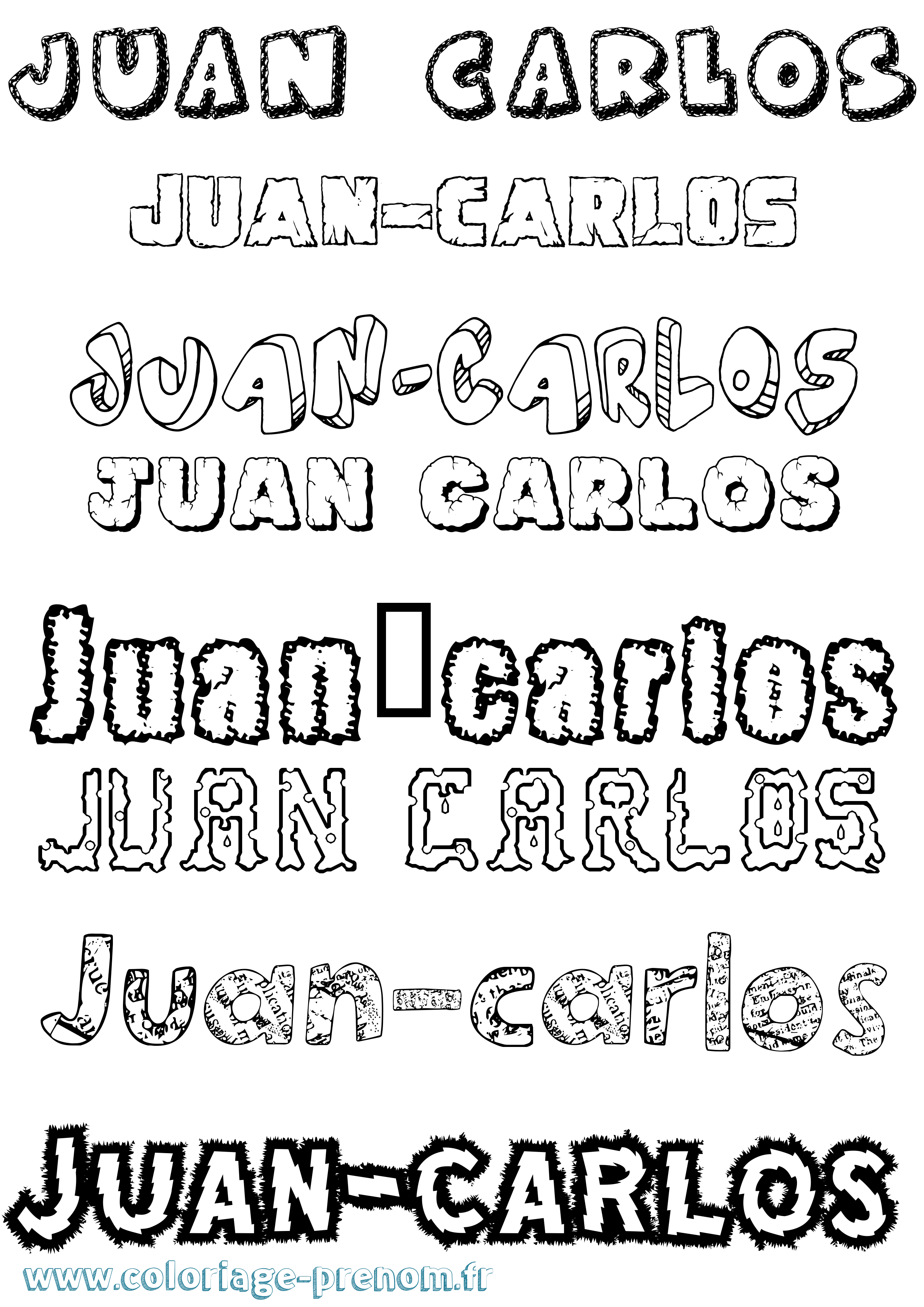 Coloriage Juan-Carlos Destructuré Coloriage prénom Juan-Carlos Destructuré