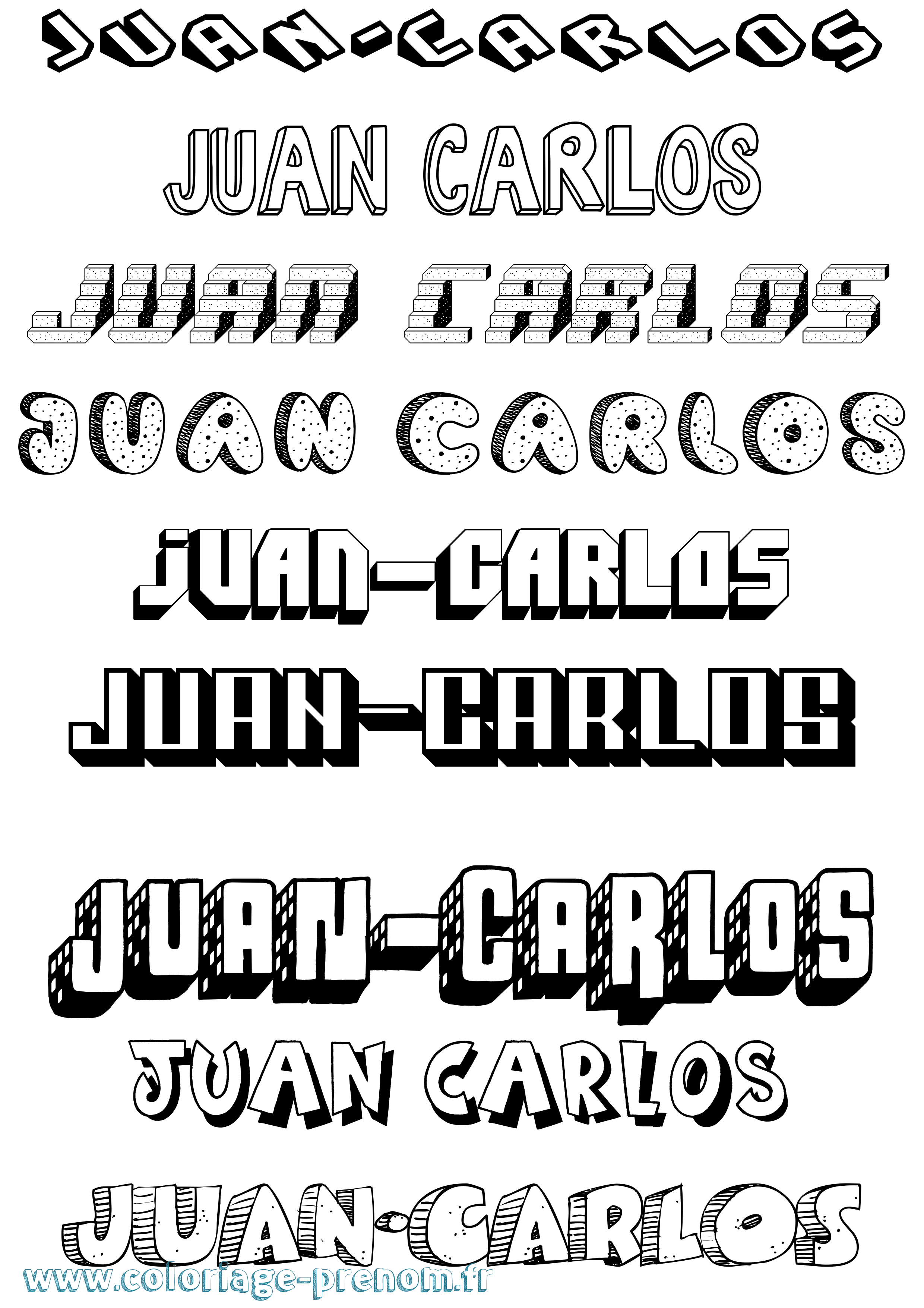 Coloriage Juan-Carlos Effet 3D Coloriage prénom Juan-Carlos Effet 3D