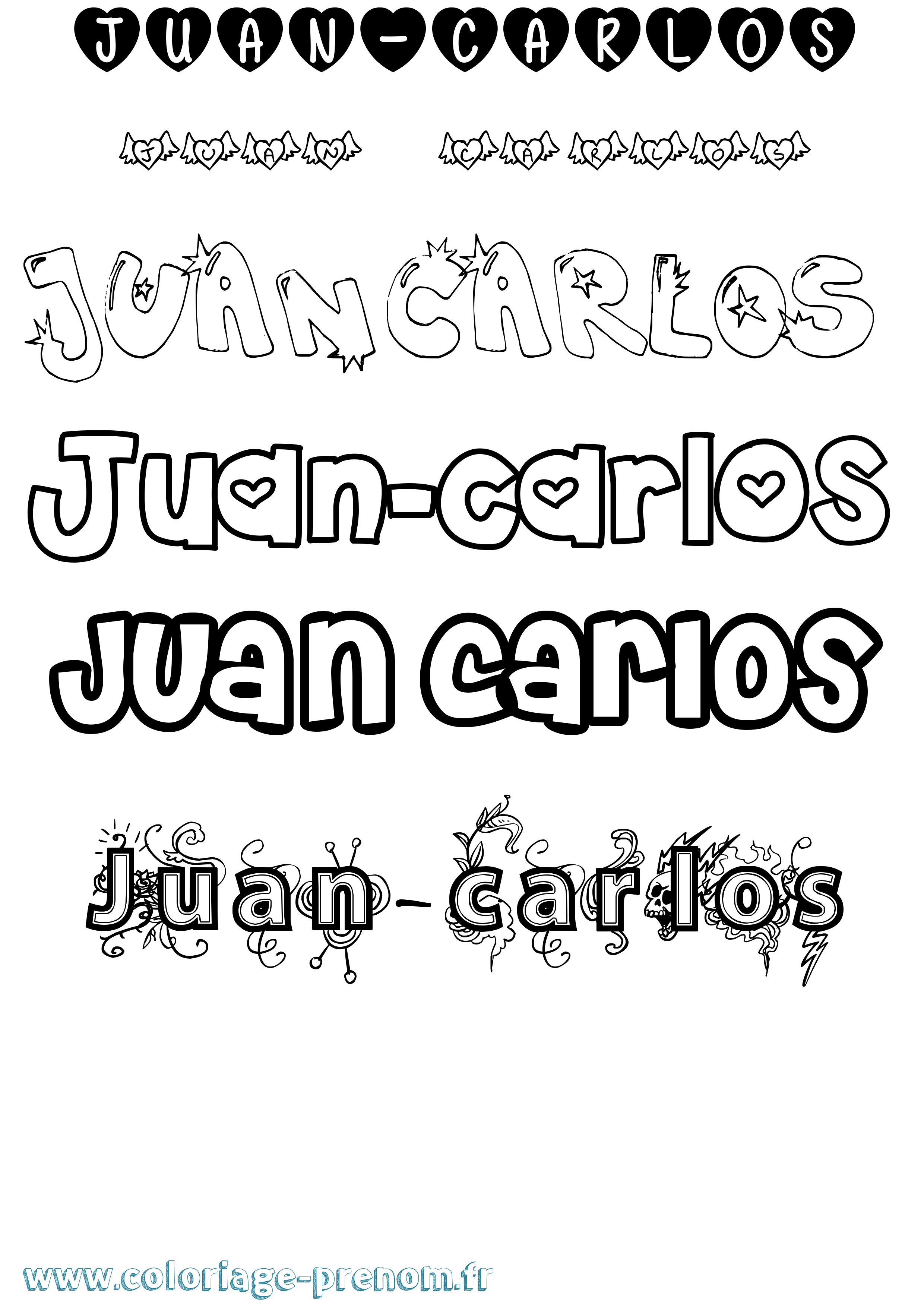 Coloriage Juan-Carlos Girly Coloriage prénom Juan-Carlos Girly