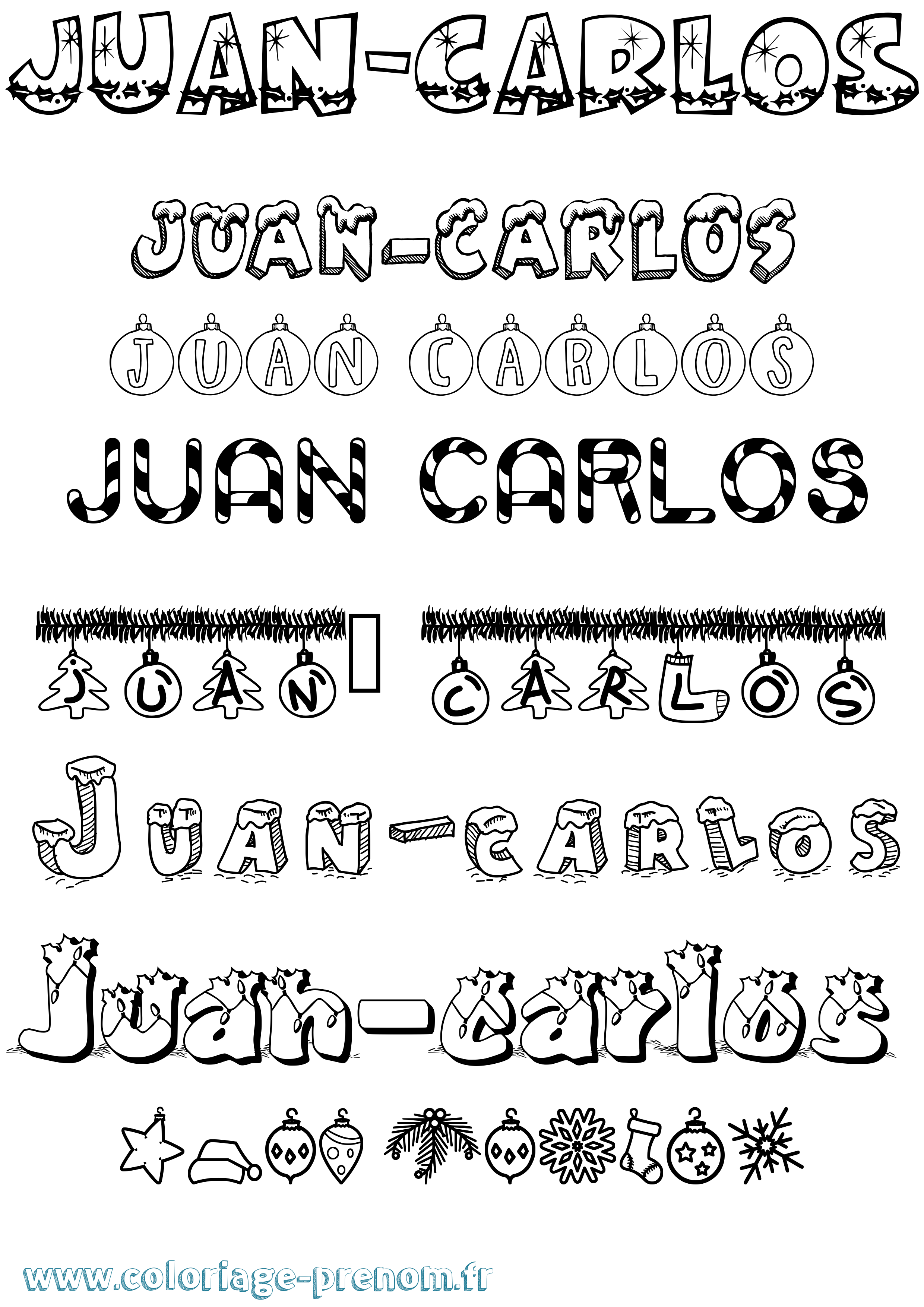 Coloriage Juan-Carlos Noël Coloriage prénom Juan-Carlos Noël