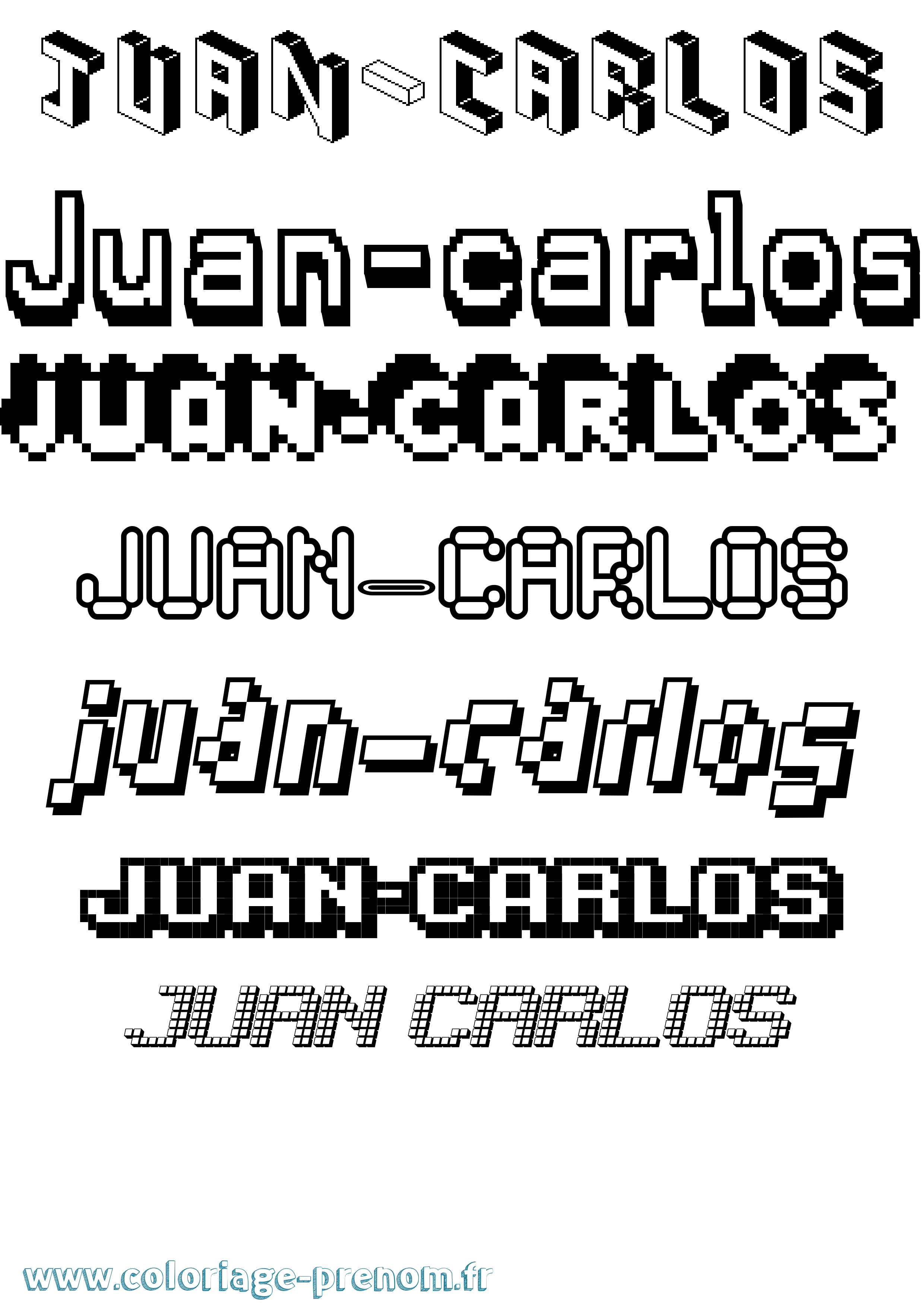 Coloriage Juan-Carlos Pixel Coloriage prénom Juan-Carlos Pixel