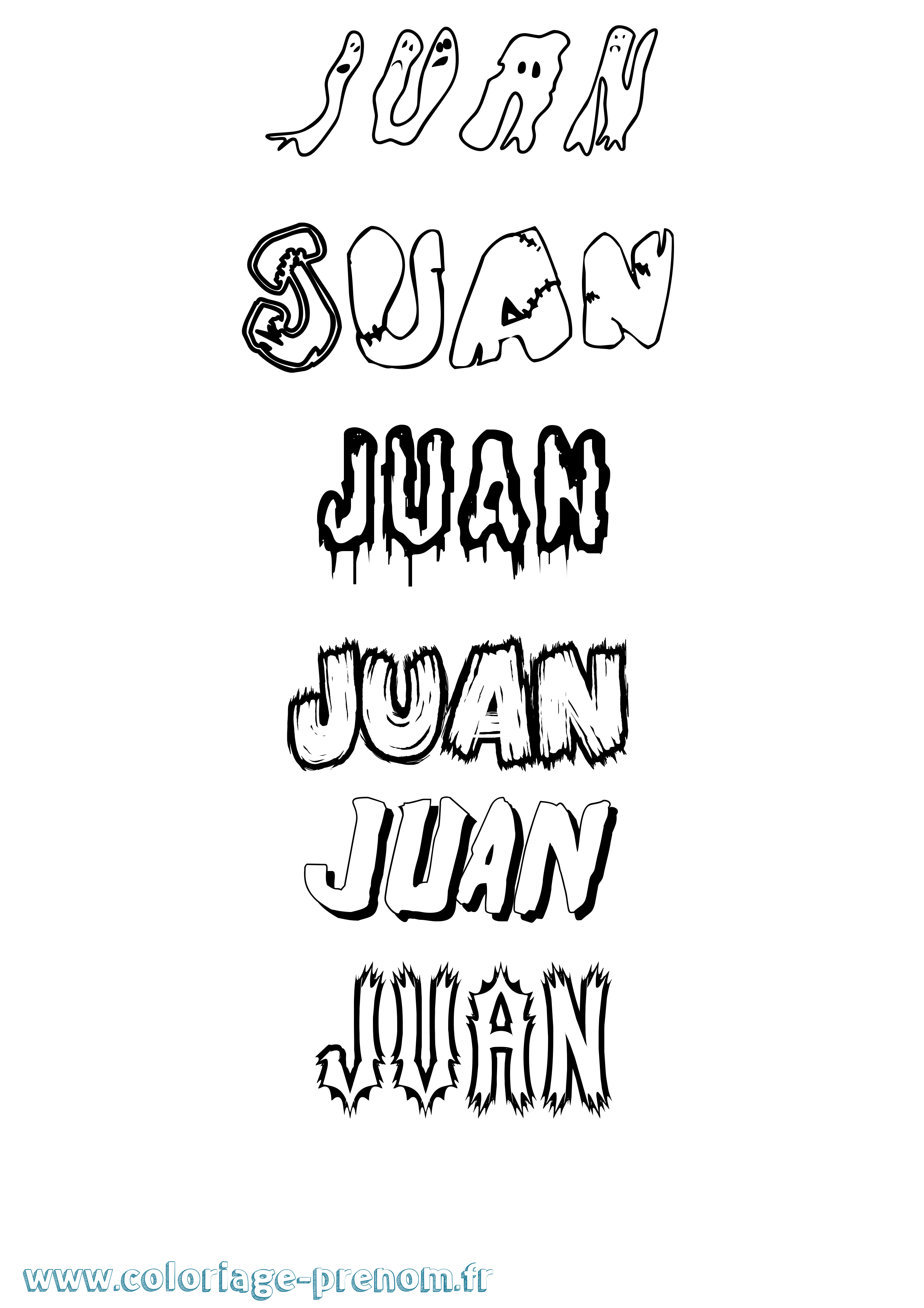 Coloriage prénom Juan