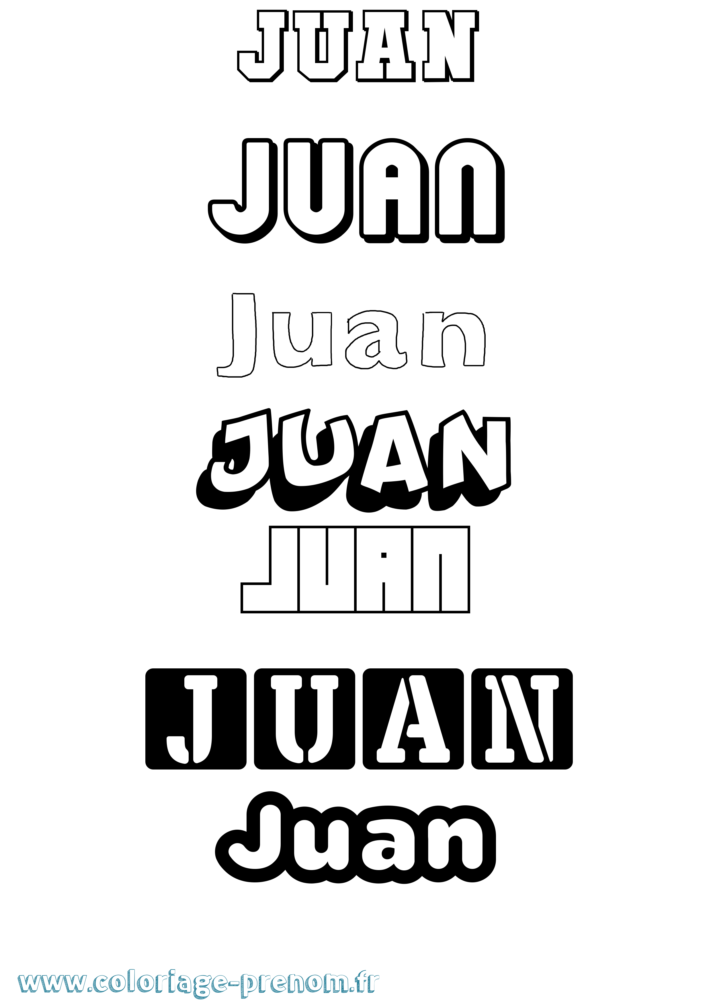 Coloriage prénom Juan