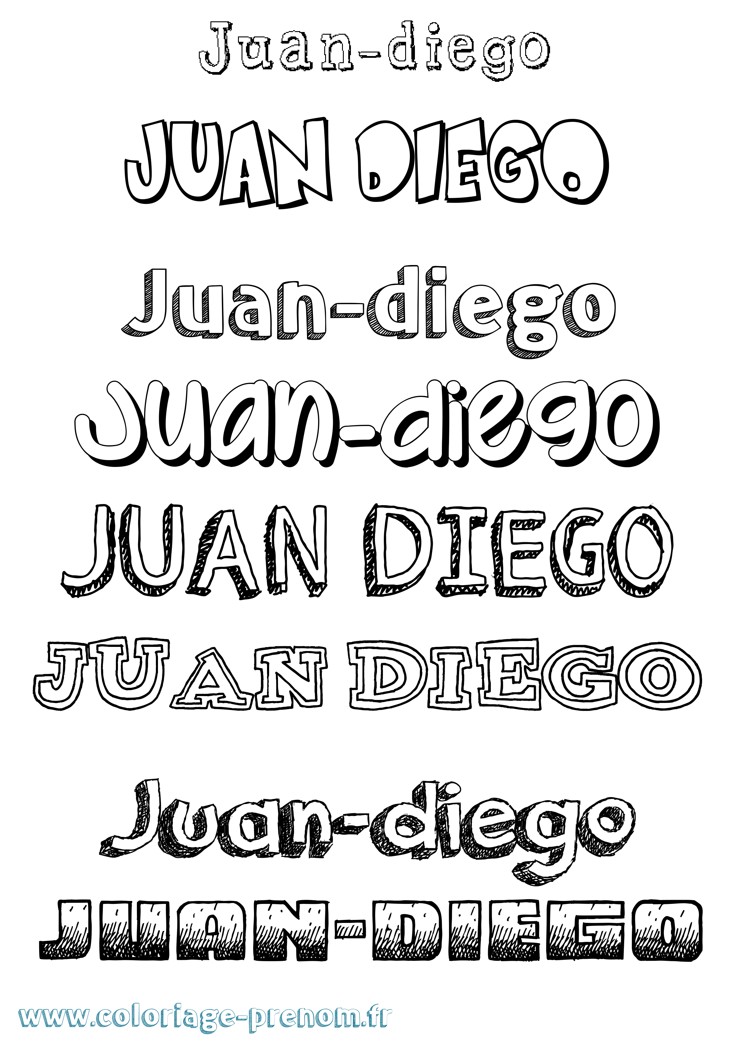 Coloriage Juan-Diego Dessiné Coloriage prénom Juan-Diego Dessiné