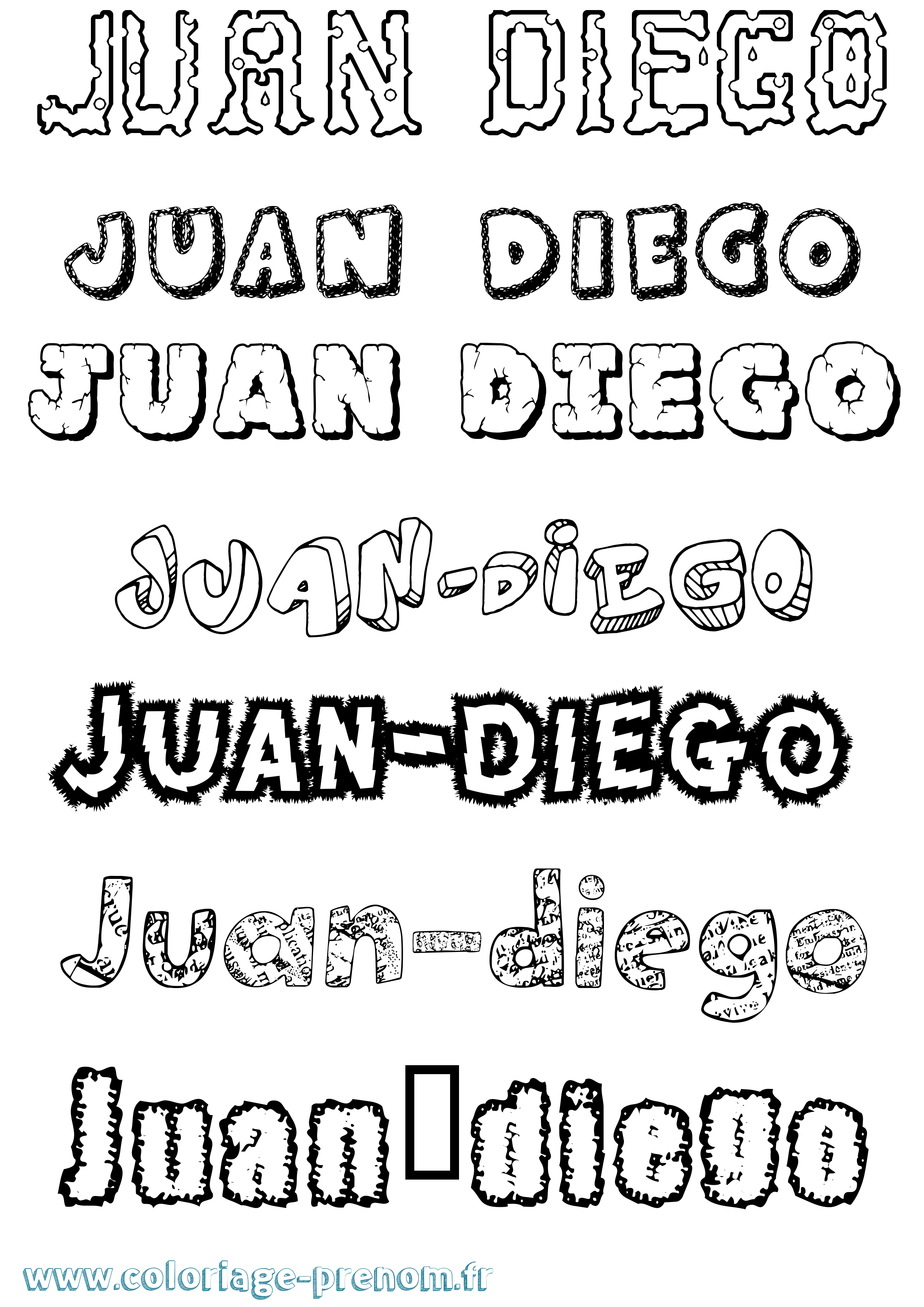Coloriage Juan-Diego Destructuré Coloriage prénom Juan-Diego Destructuré