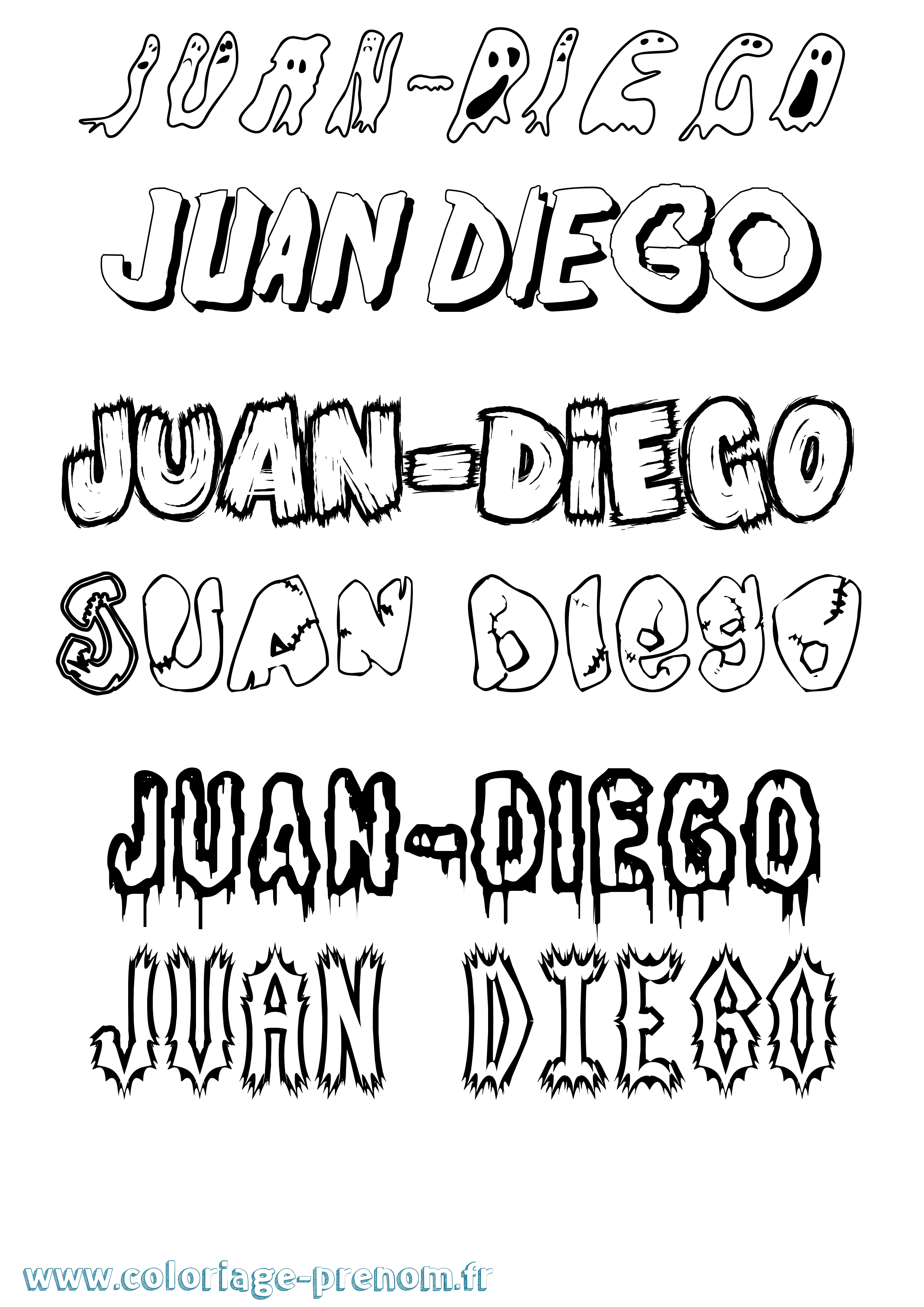 Coloriage Juan-Diego Frisson Coloriage prénom Juan-Diego Frisson