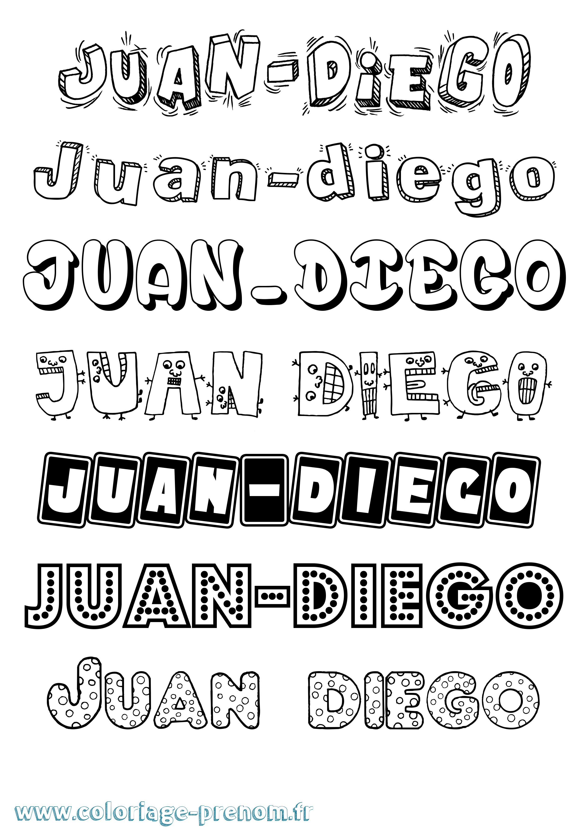Coloriage Juan-Diego Fun Coloriage prénom Juan-Diego Fun