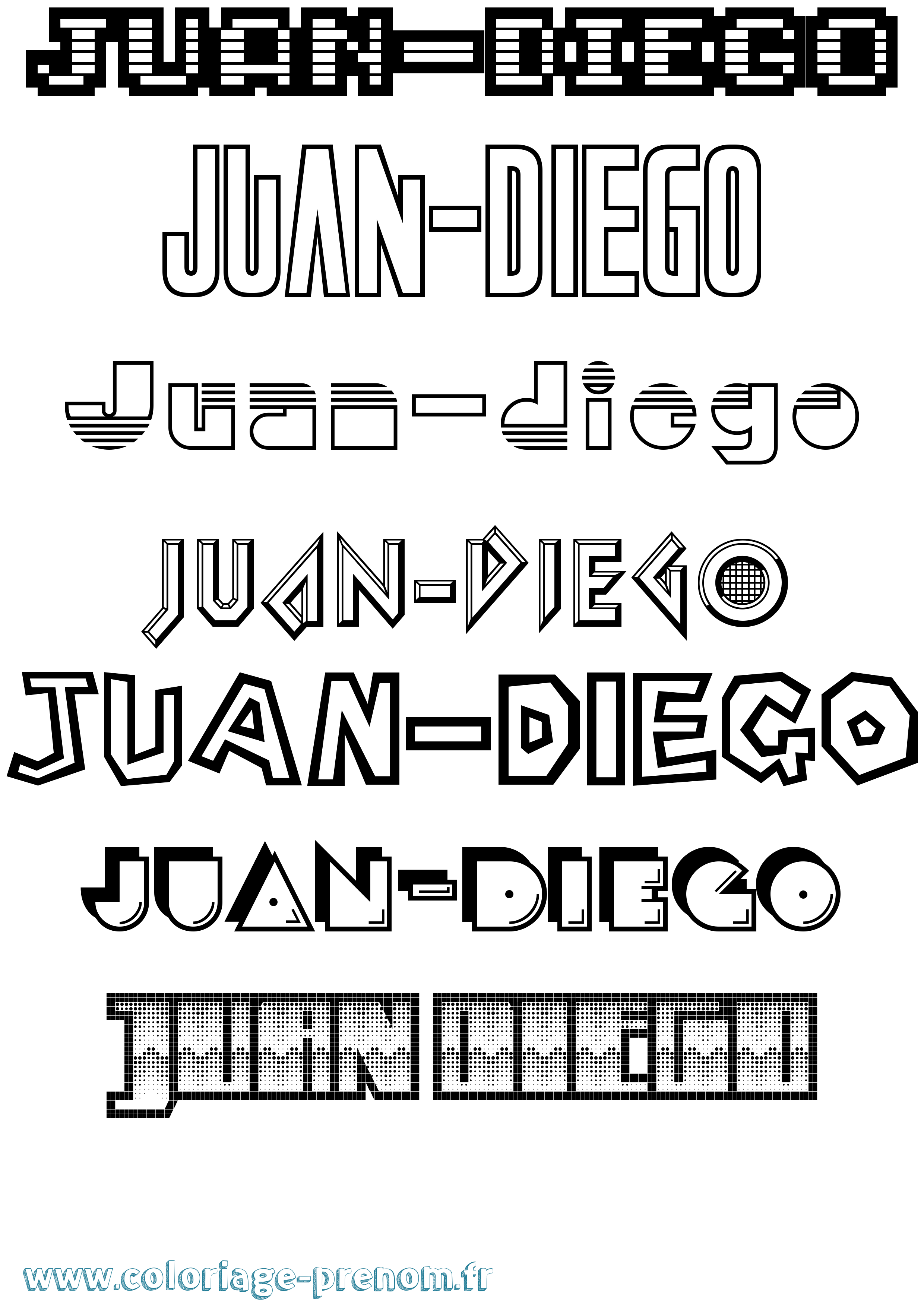 Coloriage Juan-Diego Jeux Vidéos Coloriage prénom Juan-Diego Jeux Vidéos