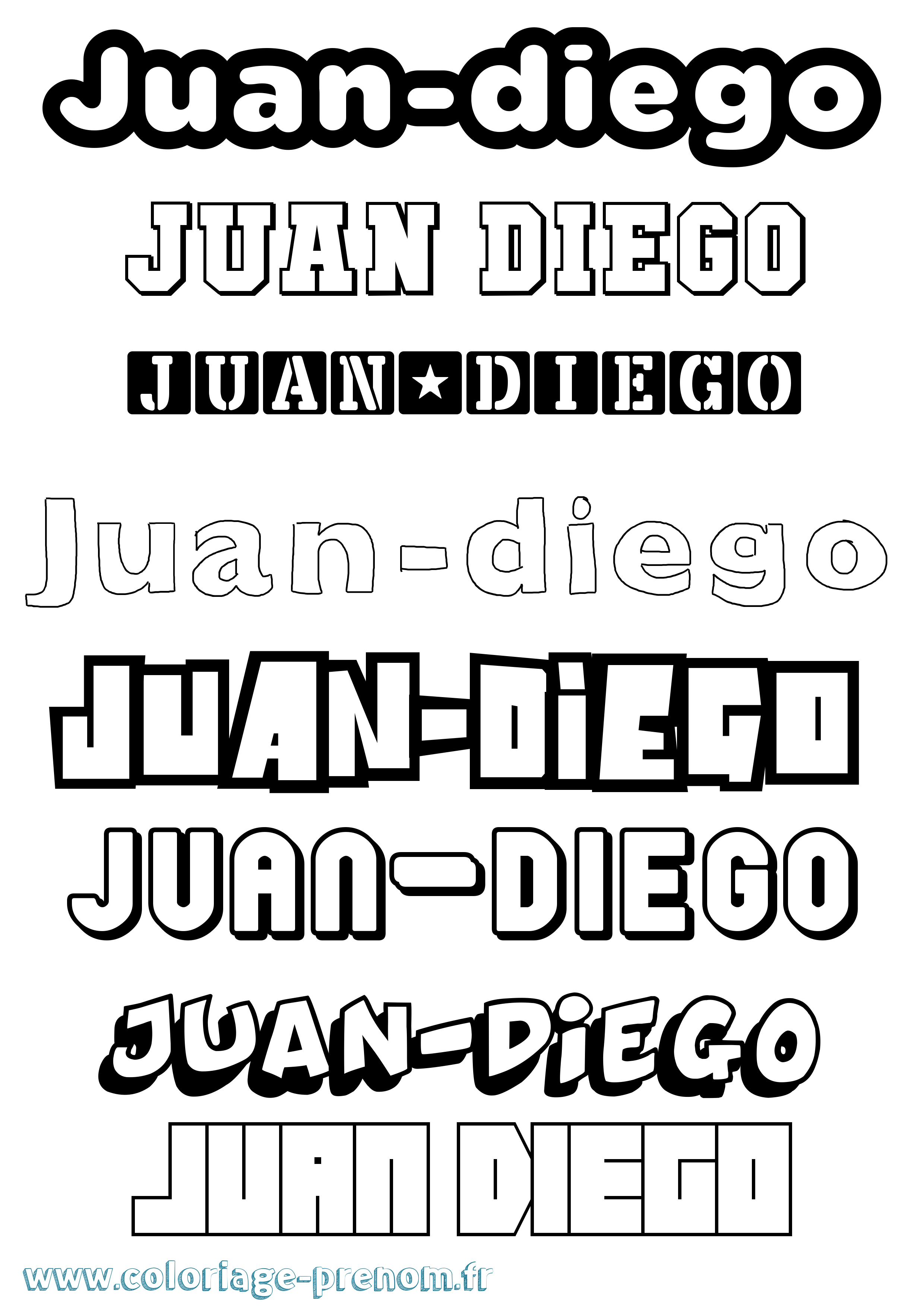 Coloriage Juan-Diego Simple Coloriage prénom Juan-Diego Simple