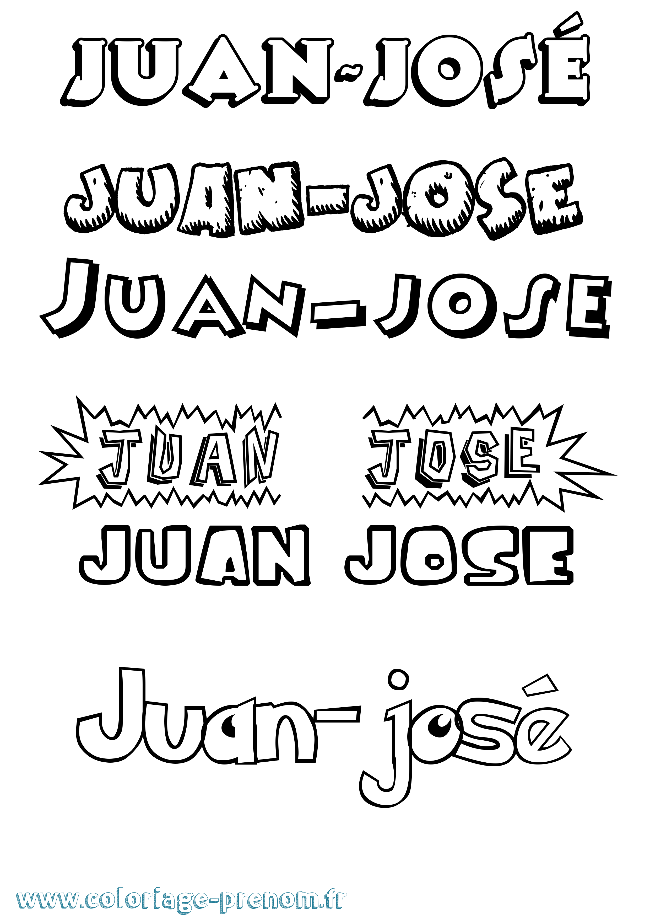 Coloriage prénom Juan-José Dessin Animé
