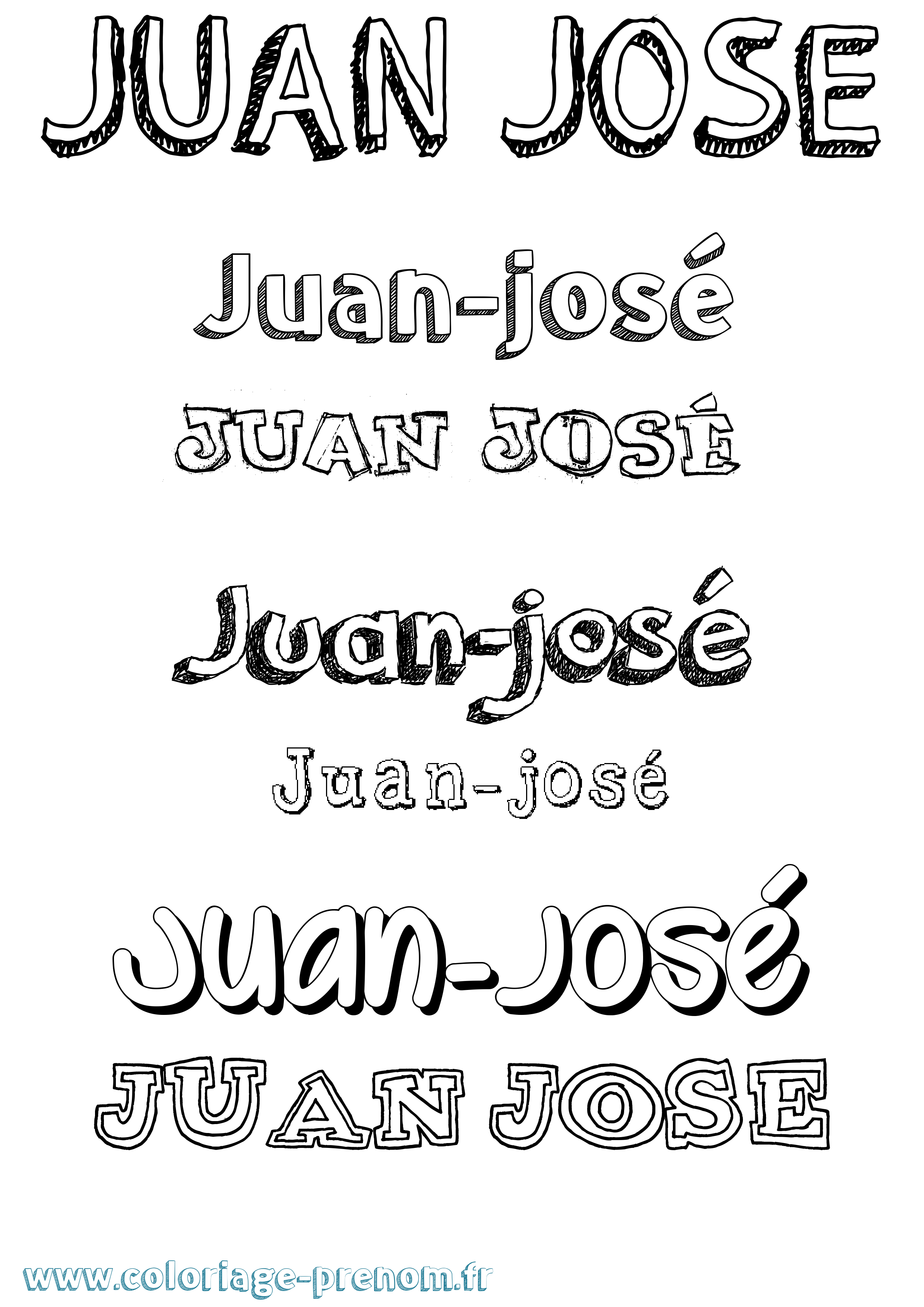Coloriage prénom Juan-José Dessiné
