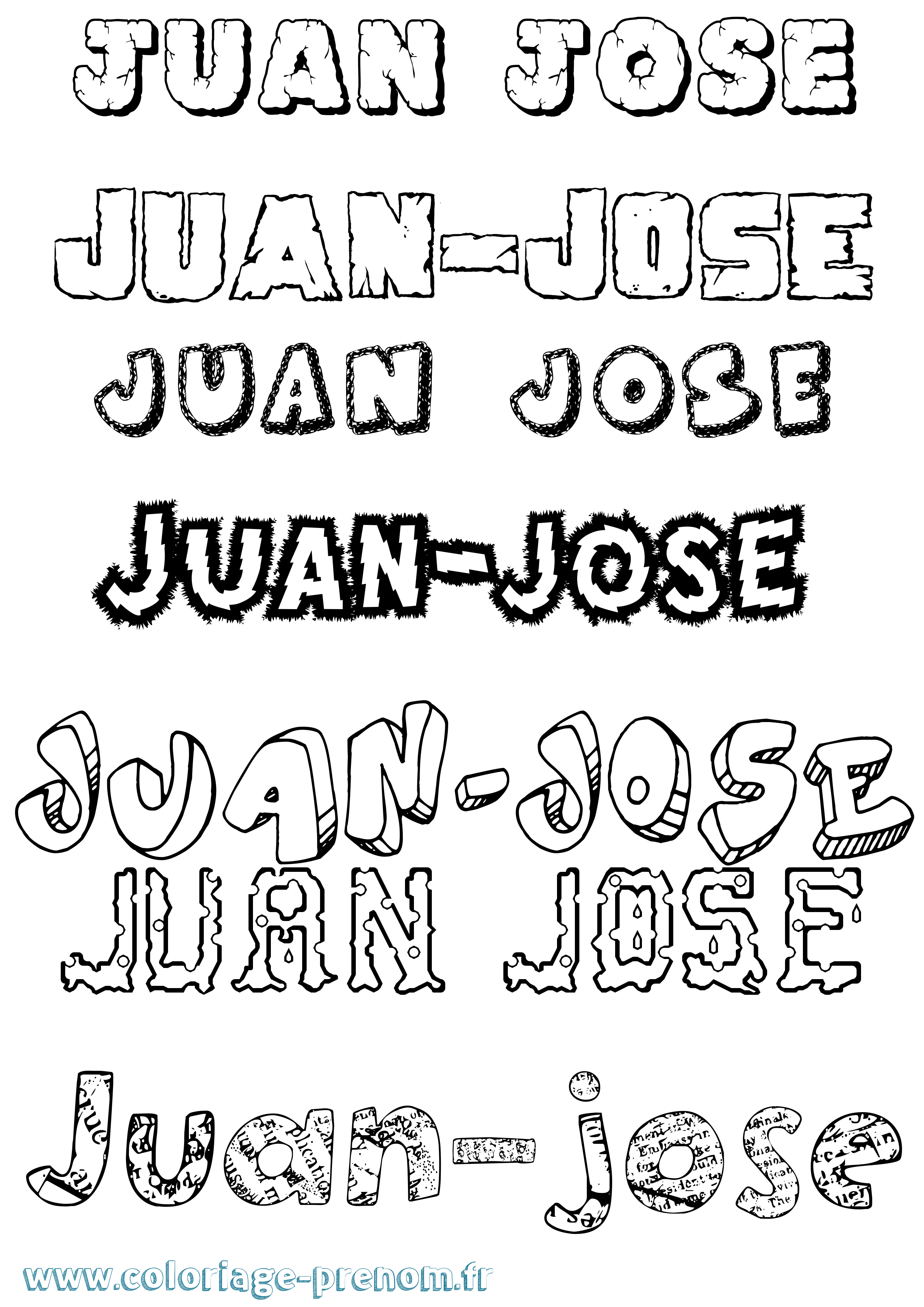 Coloriage prénom Juan-José Destructuré